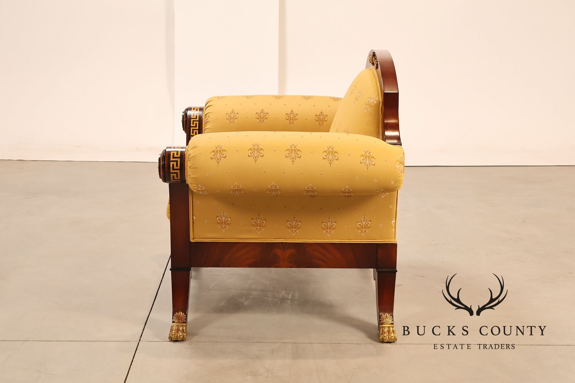 Empire Style Mahogany Armchair With Gilt Bronze Mounts
