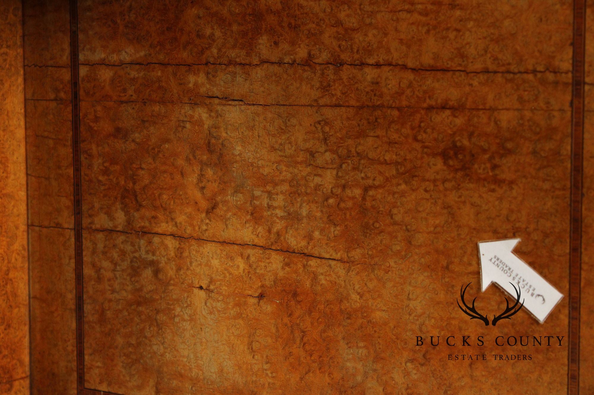 Antique French Louis XVI Style Burl Walnut Marble Top Buffet Hutch