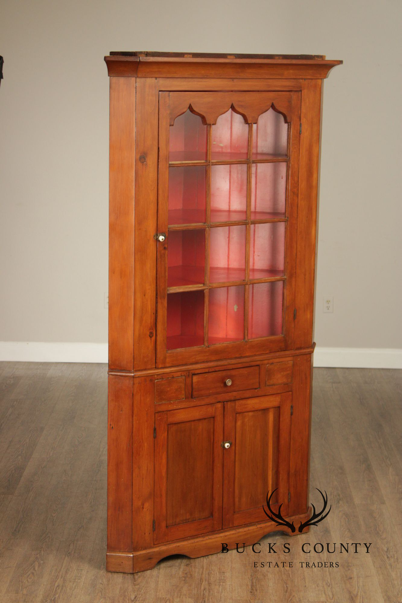 Antique American Pine Corner Cabinet