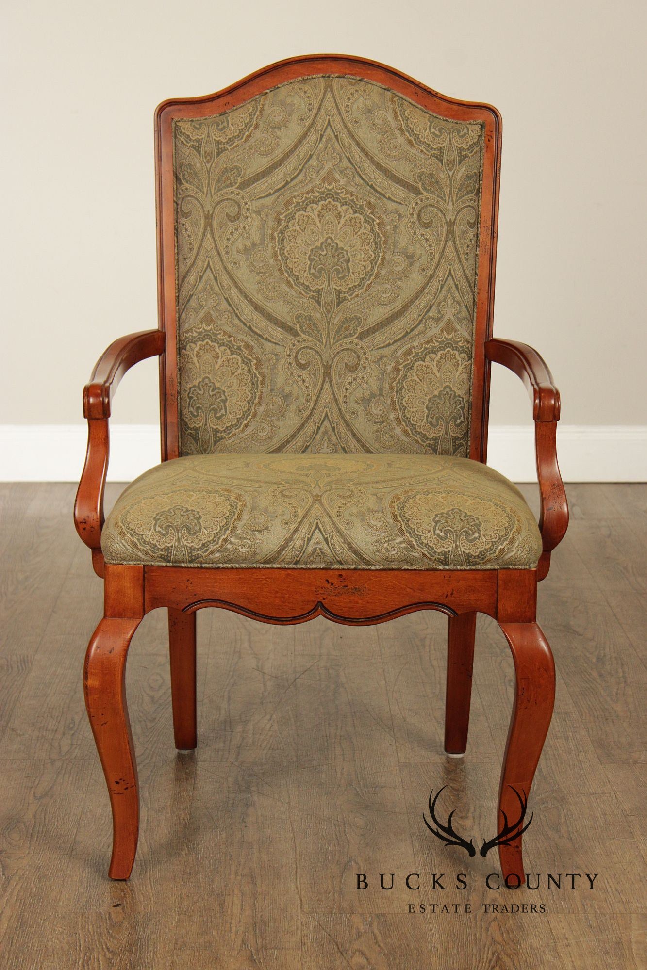 Hickory White Italian Provincial Set Of Eight Upholstered Dining Chairs