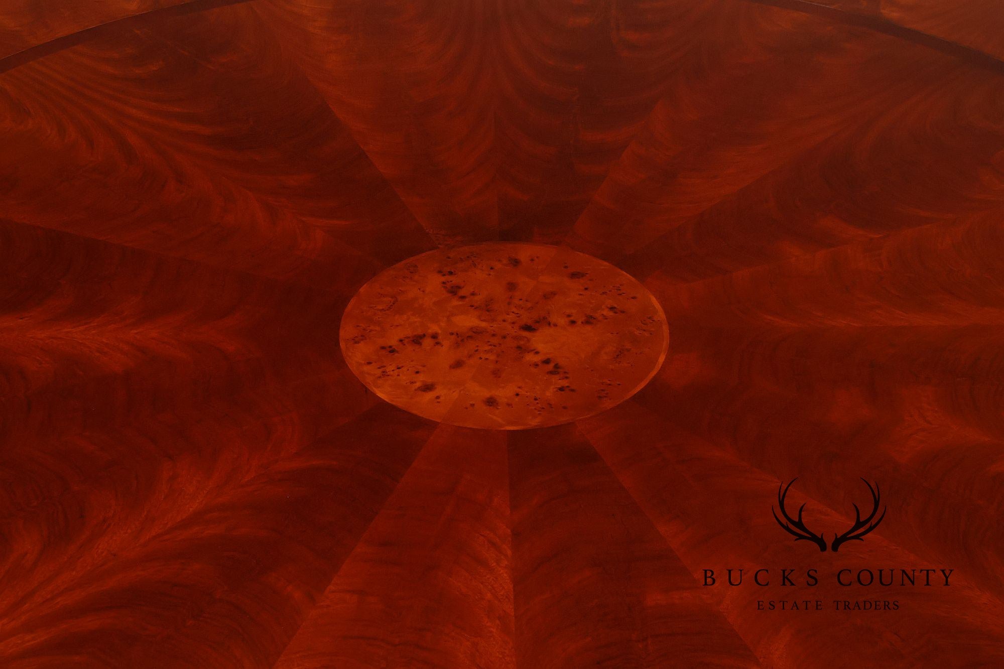 Theodore Alexander Regency Style Mahogany Round Dining Table With Expandable 4 Leaves