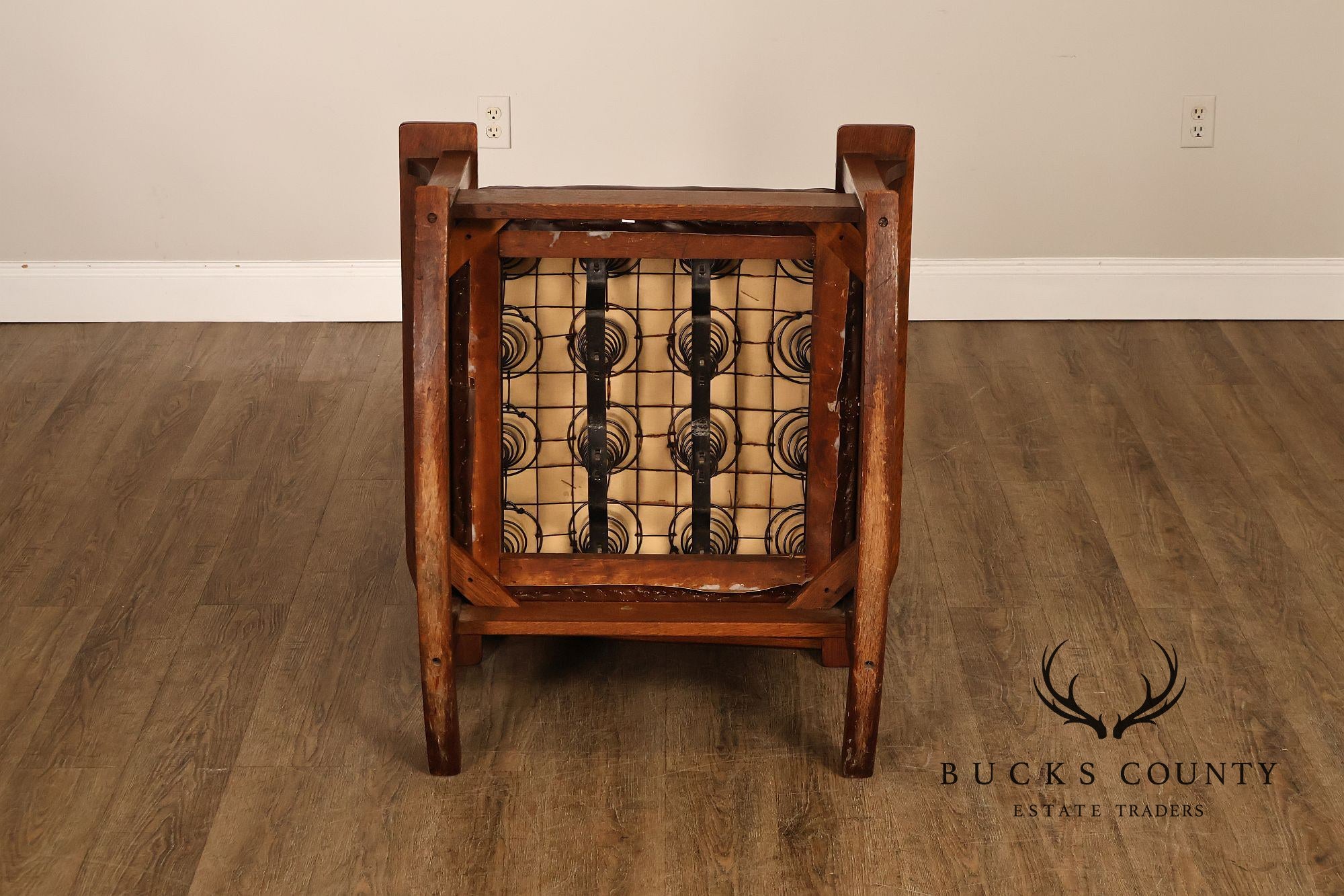 Antique L & JG Stickley Mission Oak Morris Rocker