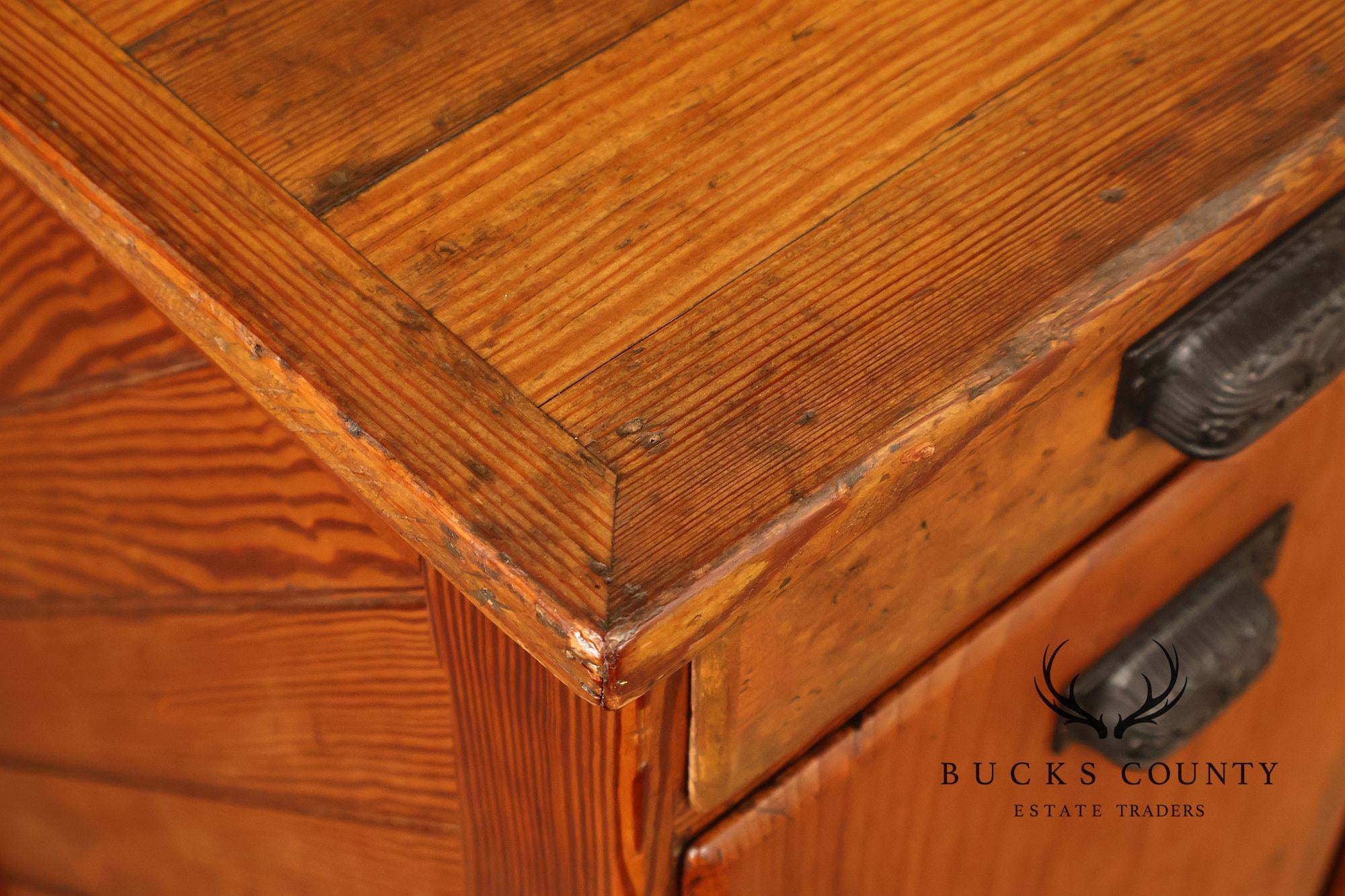 County Style Antique Industrial Baker’s Cabinet