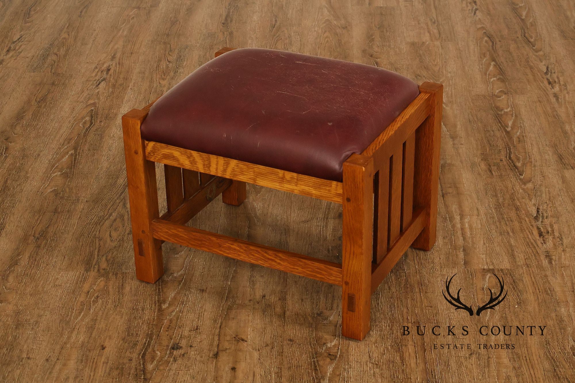 Stickley Mission Collection Oak Spindle Footstool