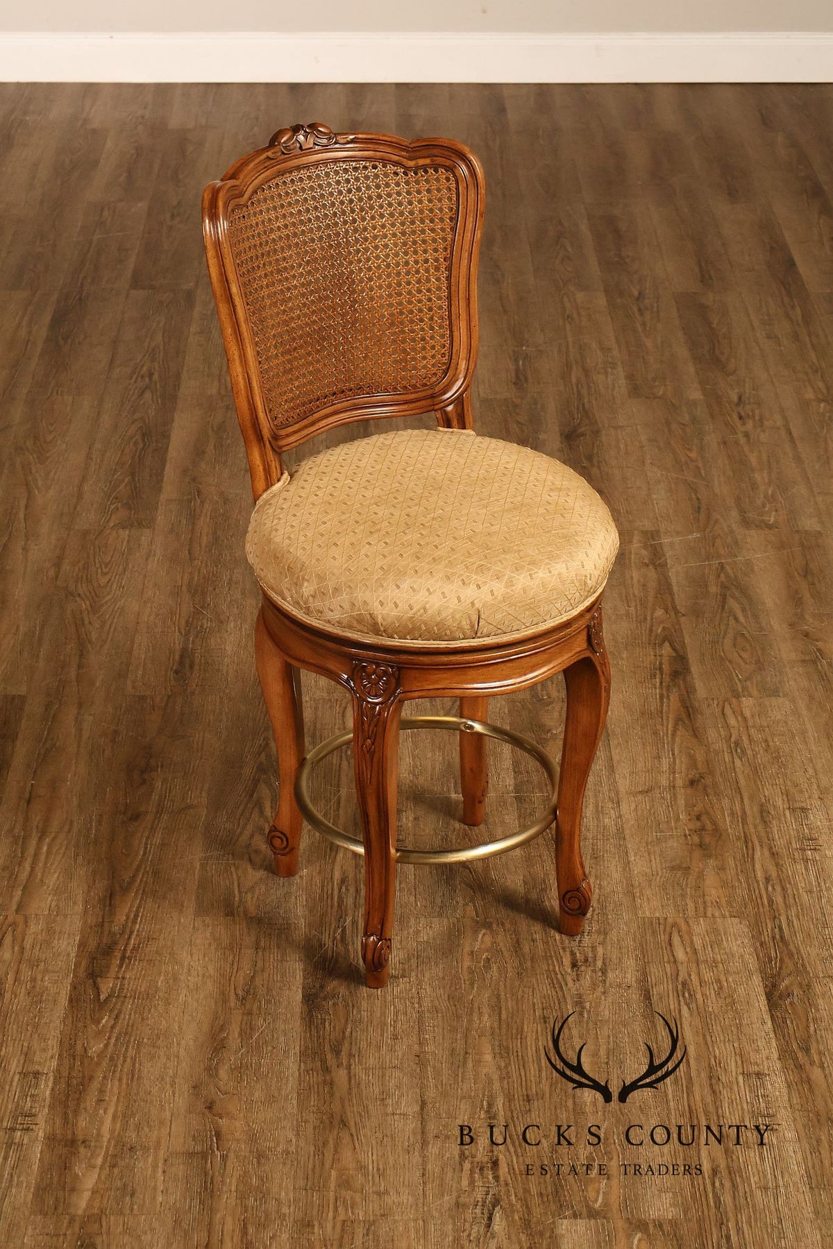 Fremarc Designs Set Of 4 Cane Back Swivel Barstools