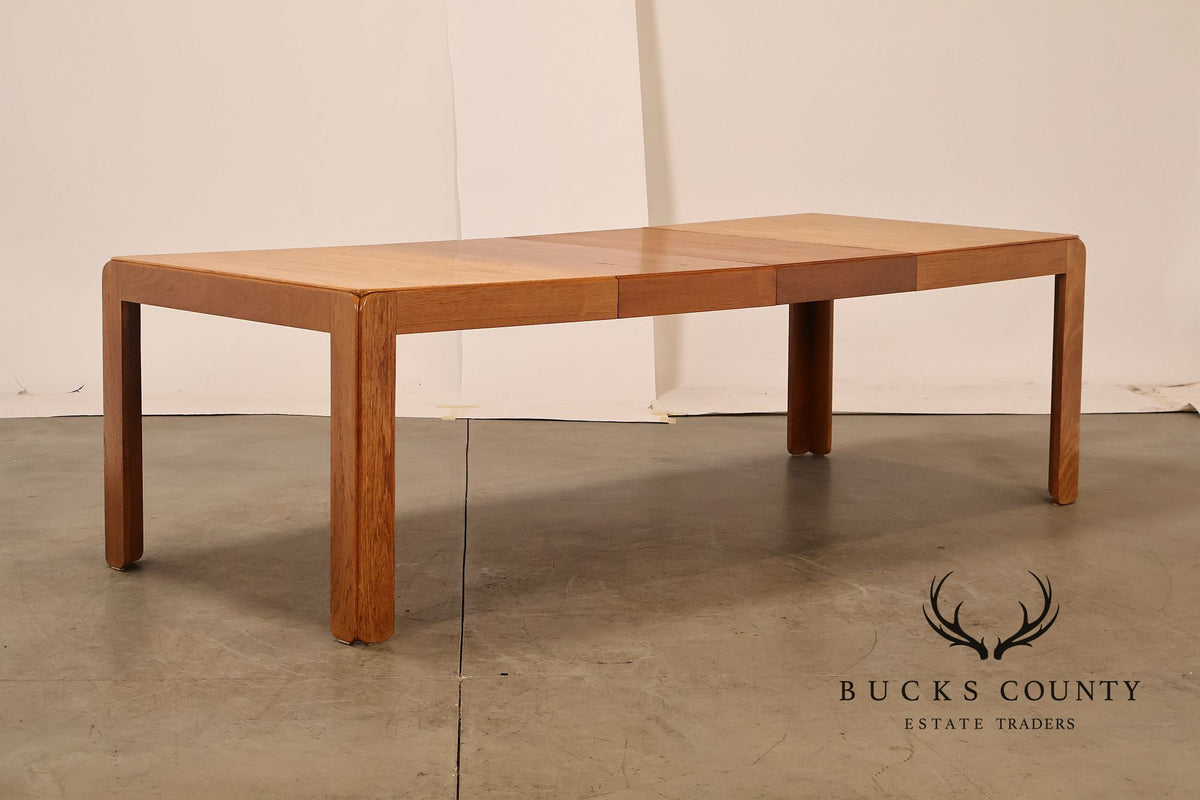 N. Eilersen A/S Danish Modern Teak Extension Dining Table With Two Leaves