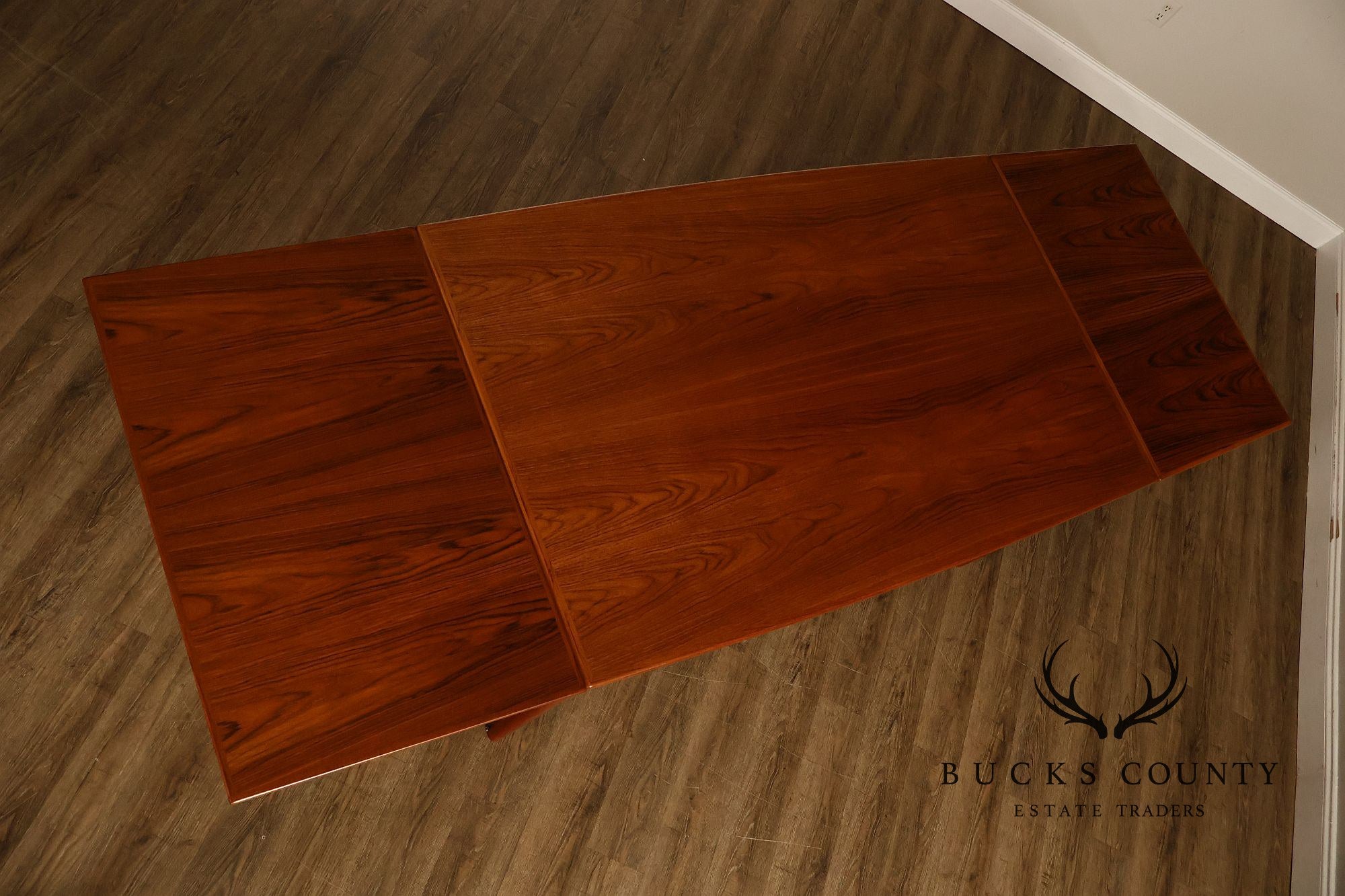 Danish Modern Teak Draw-Leaf Dining Table