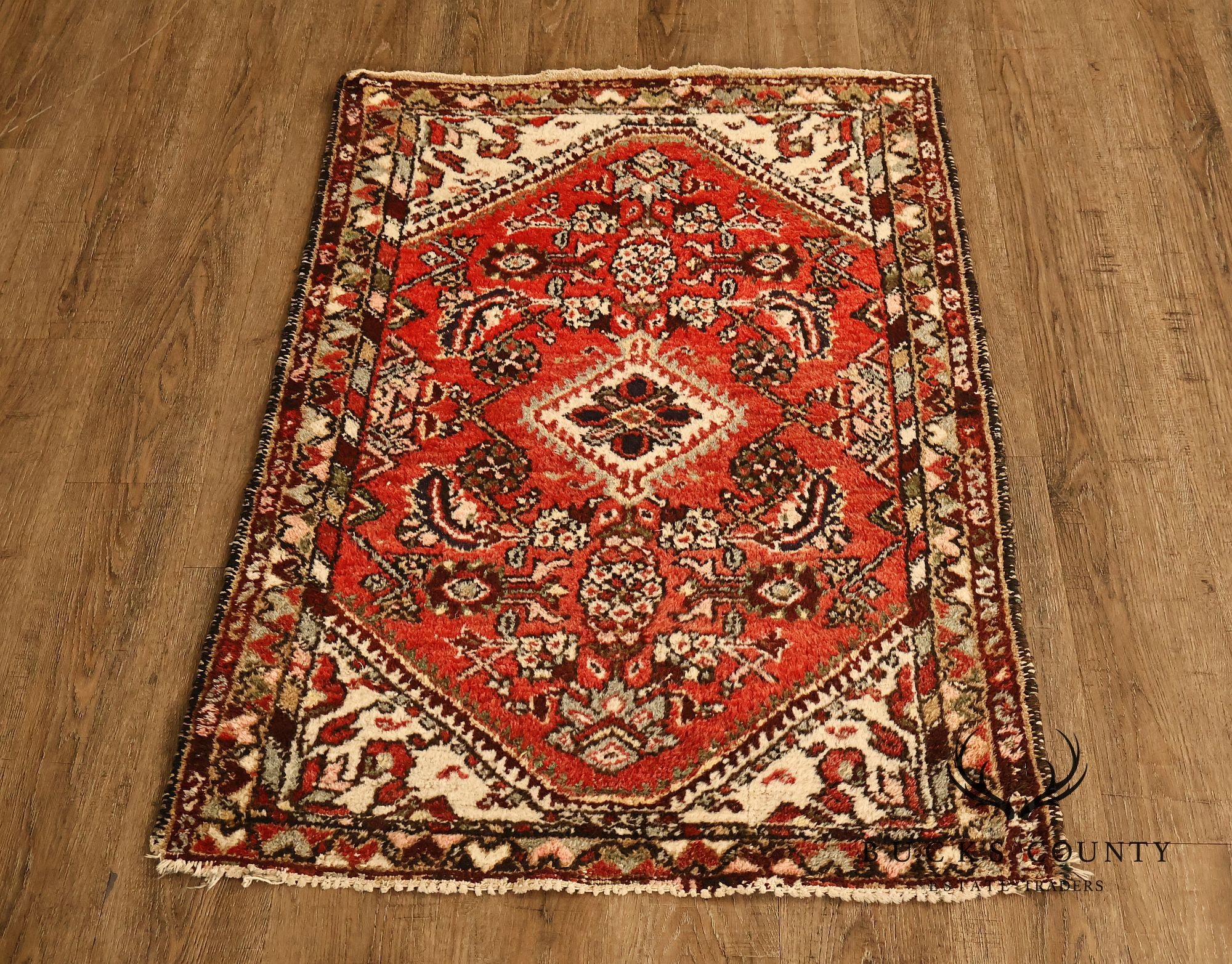 Hamedan Vintage Hand Woven Wool Area Rug