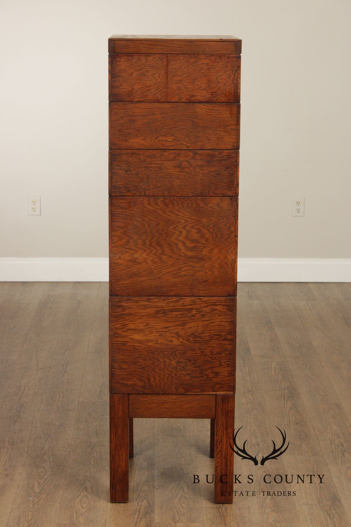Shaw-Walker Oak File and Card Cabinet