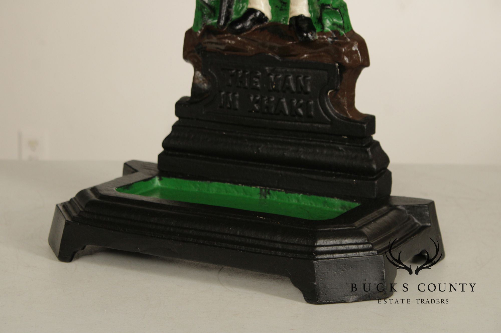 Vintage 'The Man in Khaki' Cast Iron Umbrella Stand