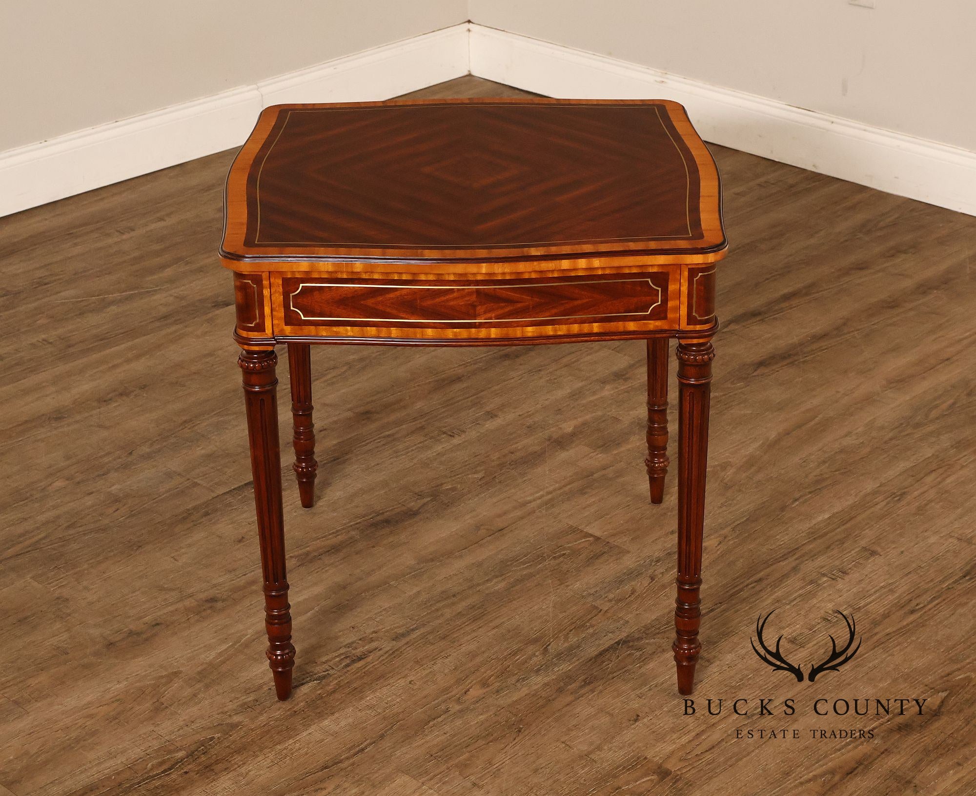 Theodore Alexander Pair of 'Adolphus' Mahogany Side Tables