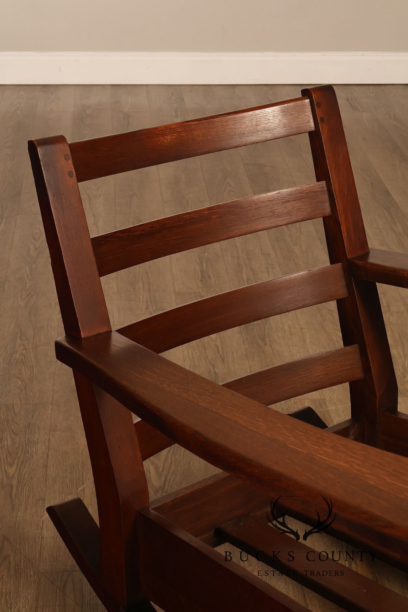 Limbert Arts & Crafts Antique Mission Oak Lounge Chair And Rocking Chair