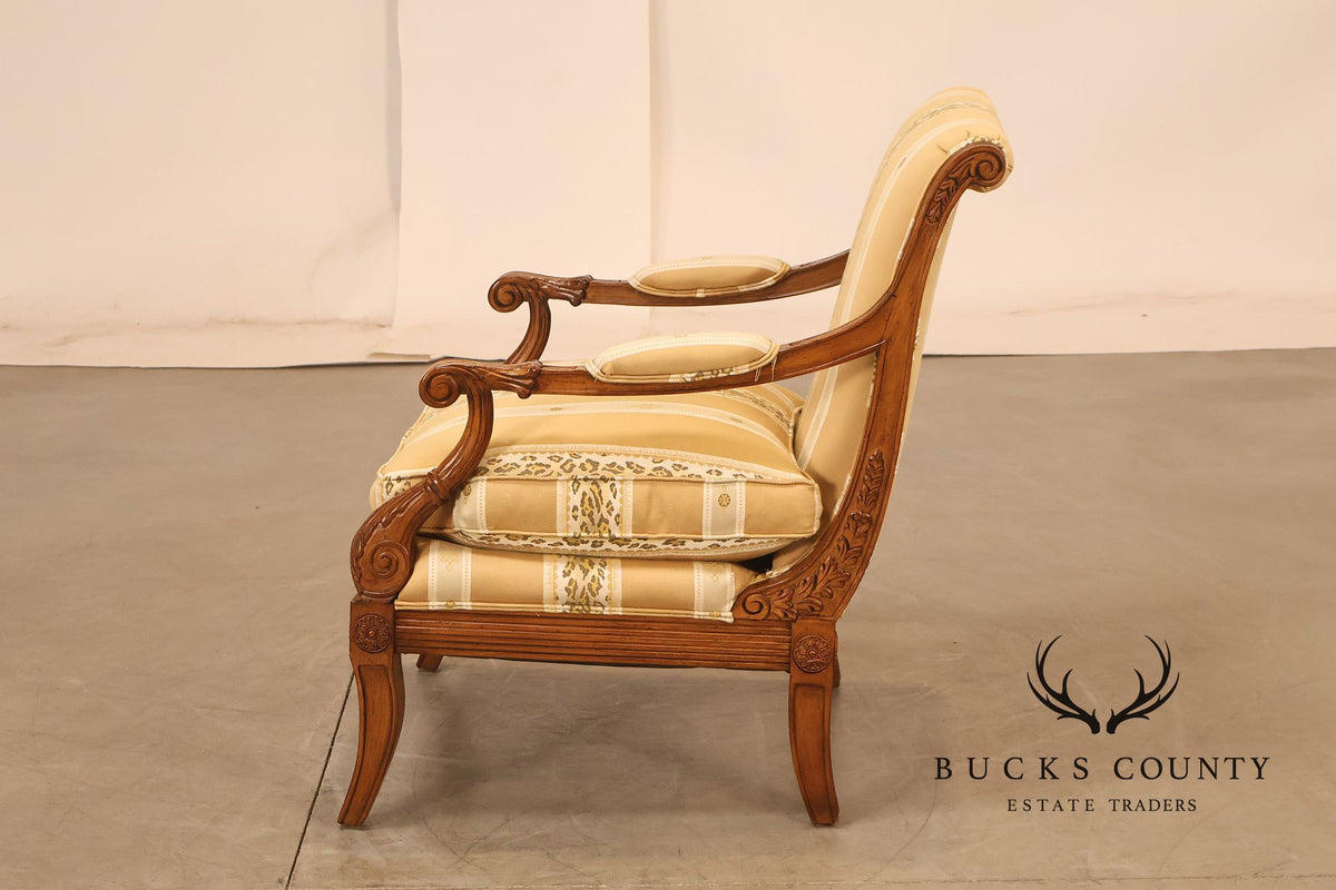Sherrill Furniture Regency Style Pair of Bergere Armchairs
