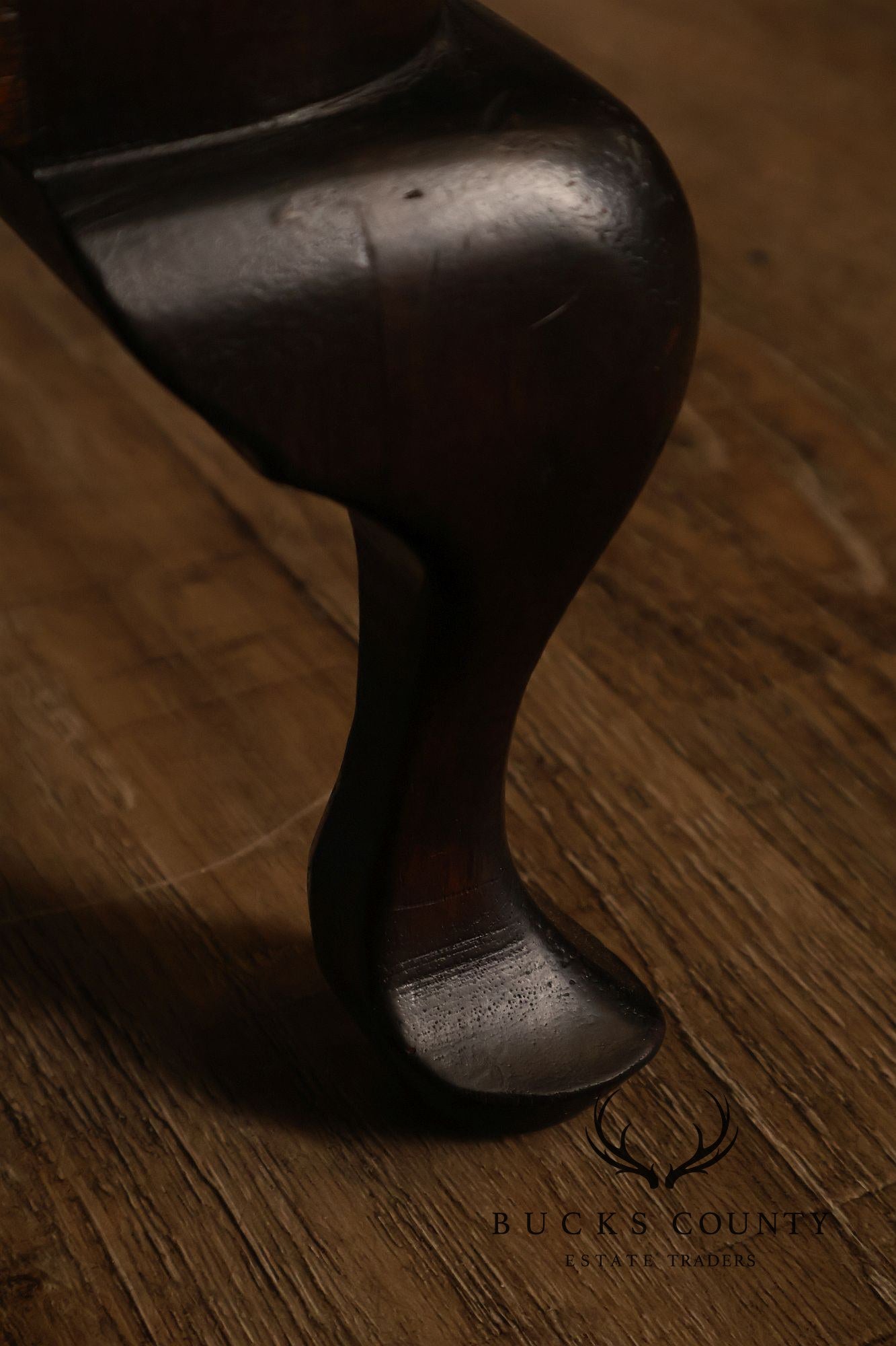 Queen Anne Style Vintage Mahogany Six Leg Footstool