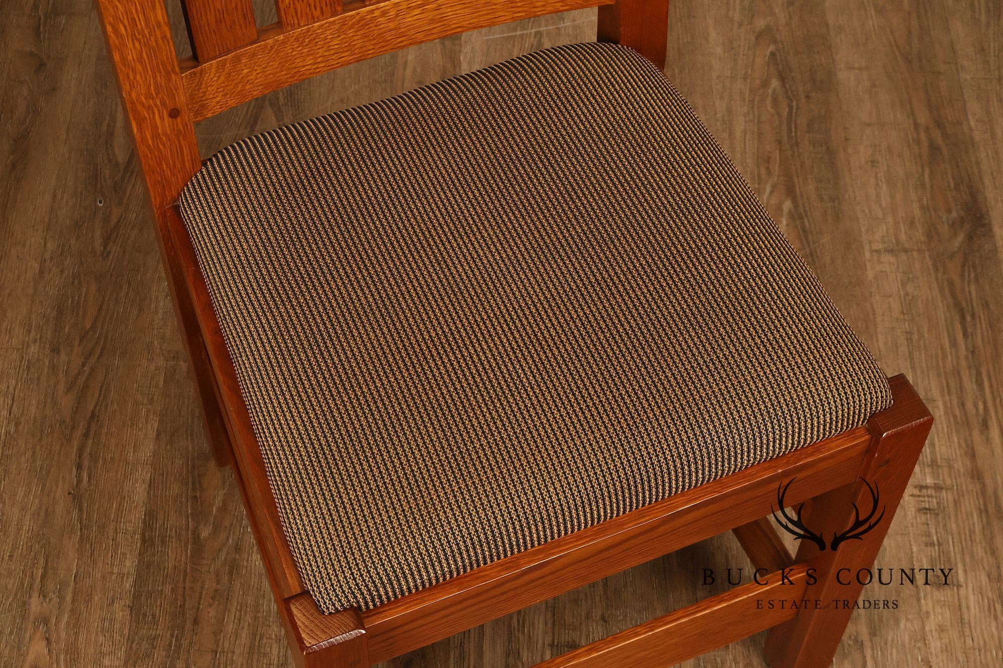 Stickley Mission Collection Set Of Four Oak Dining Side Chairs