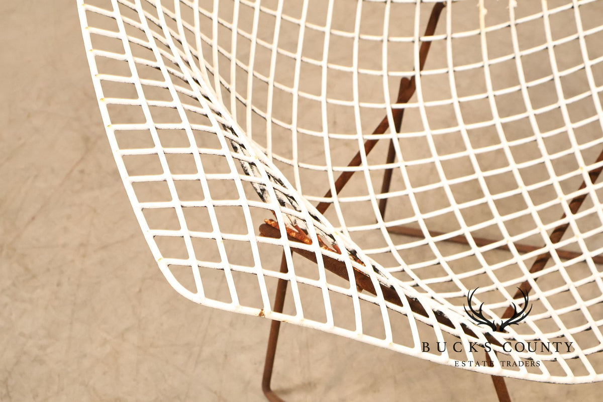 Mid Century Modern Harry Bertoia Style Diamond Wire Lounge Chair