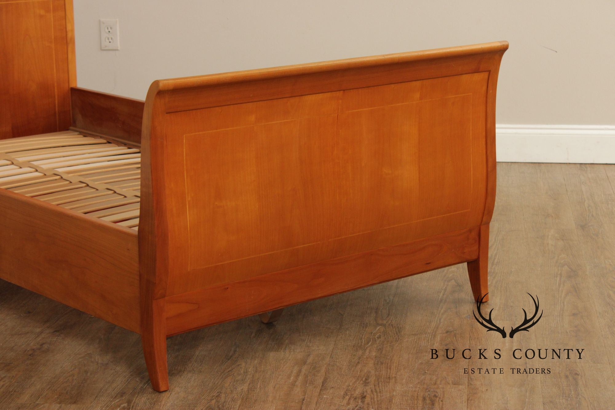 Vintage Pair of Cherry Twin Sleigh Beds
