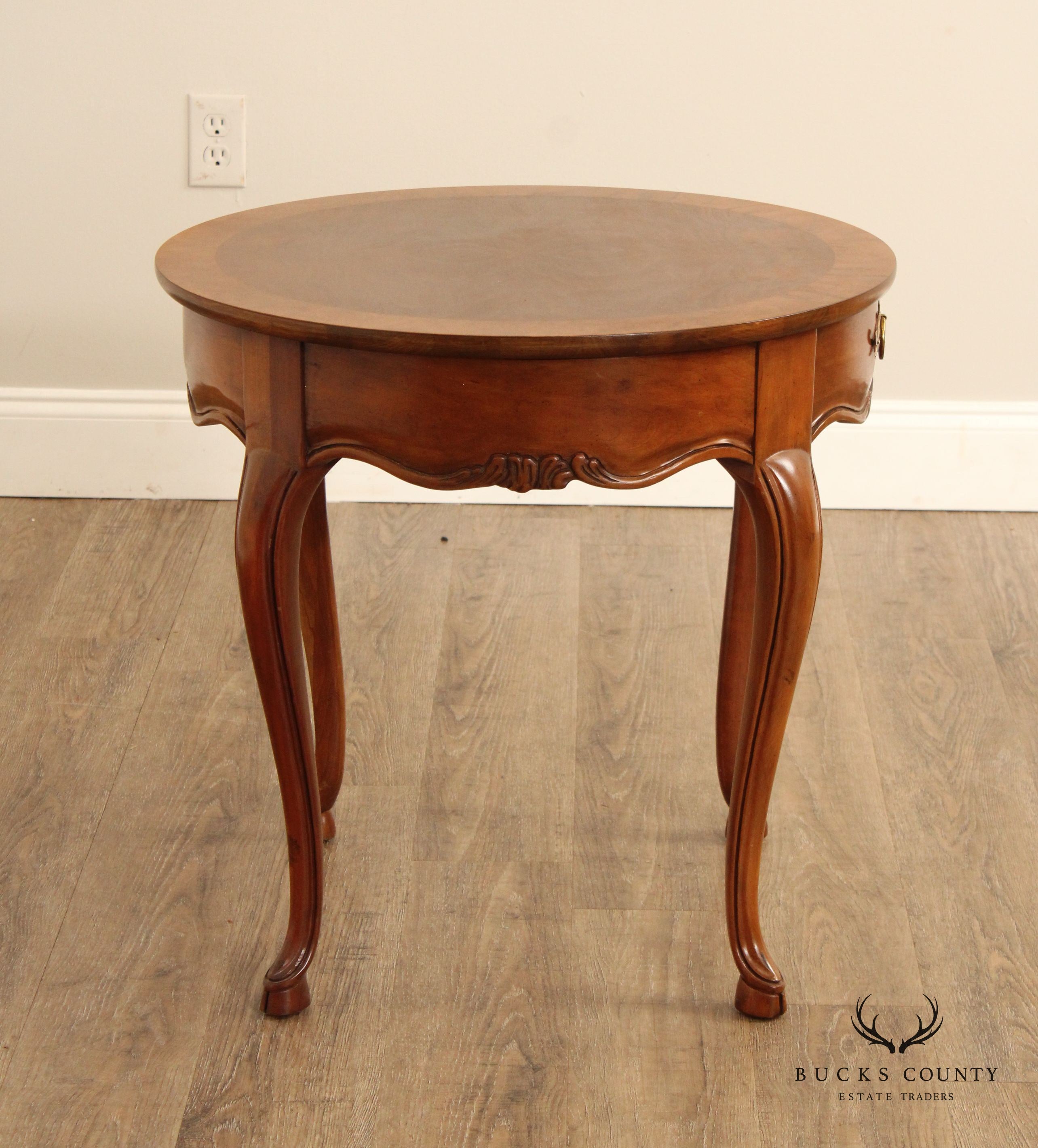 Baker Furniture French Country Style Walnut Side Table