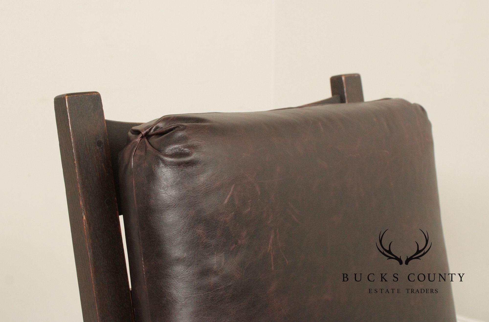 Gustav Stickley Antique Mission Oak and Leather Morris Chair