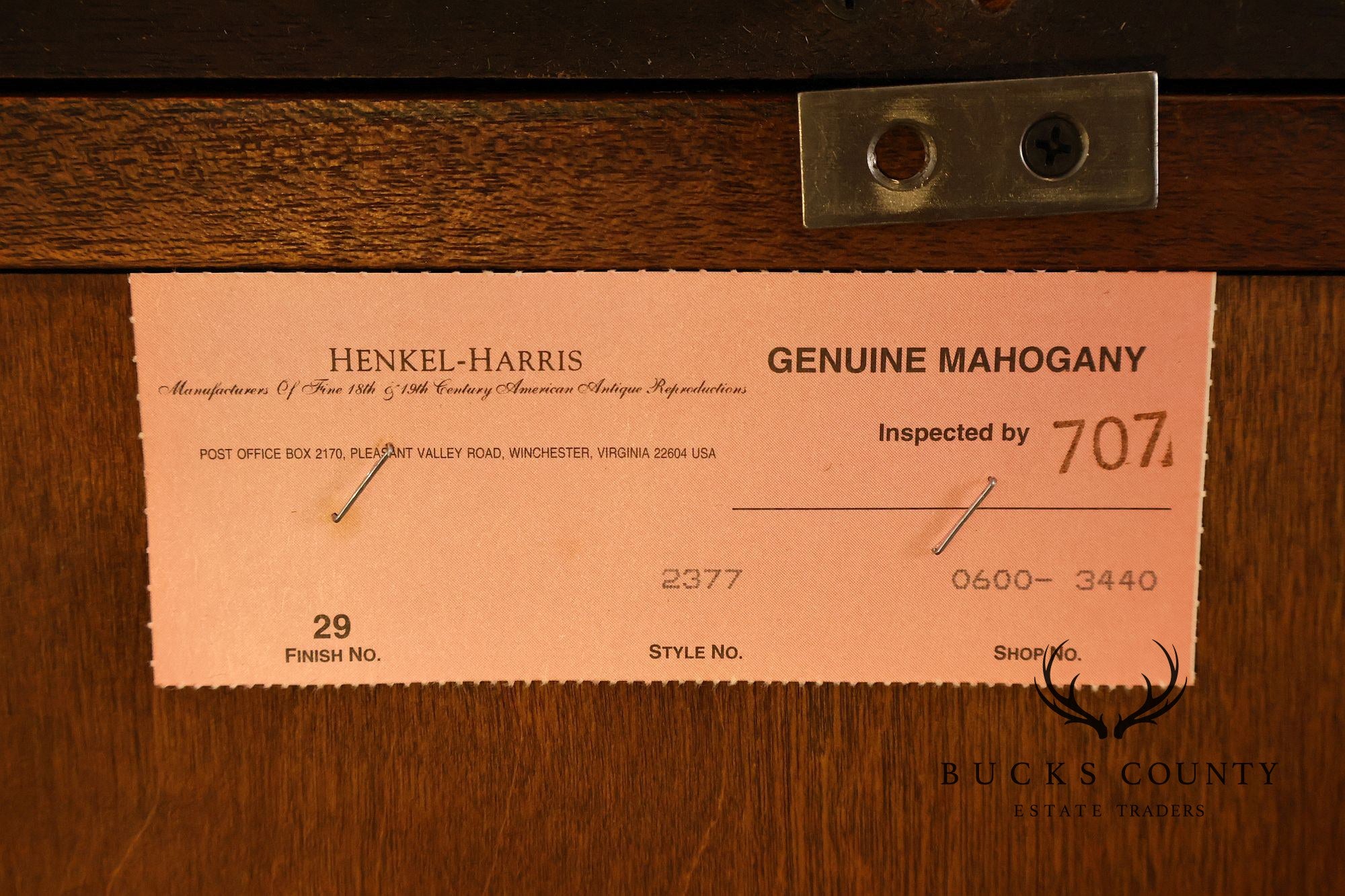 Henkel Harris Chippendale Style Mahogany China Cabinet Breakfront