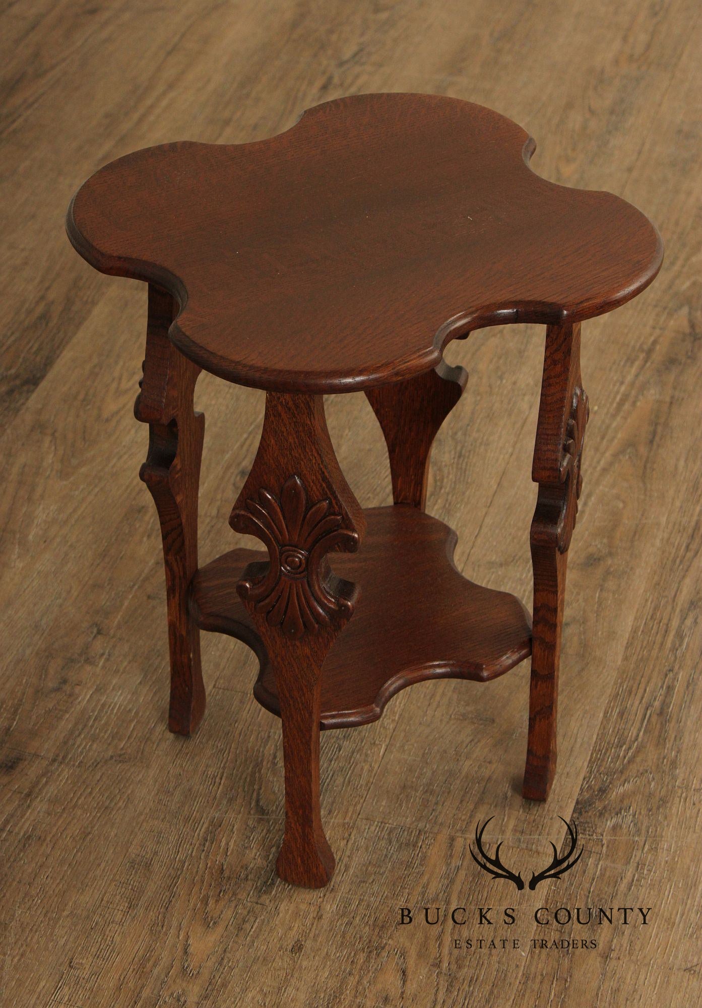 Antique Arts and Crafts Oak Tabouret