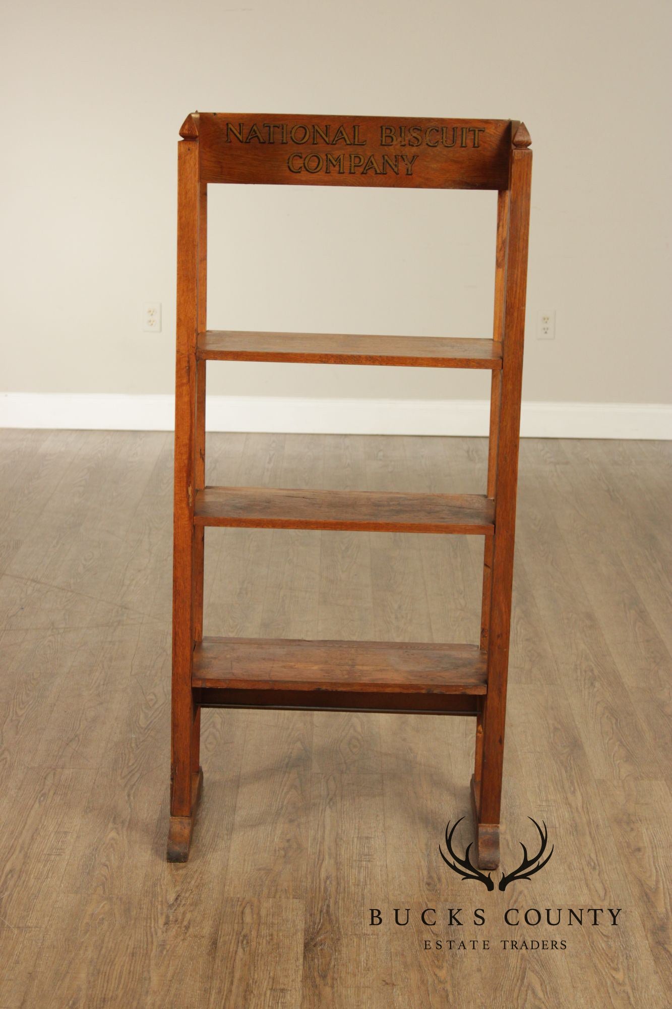 National Biscuit Company Arts & Crafts Oak Display Shelf