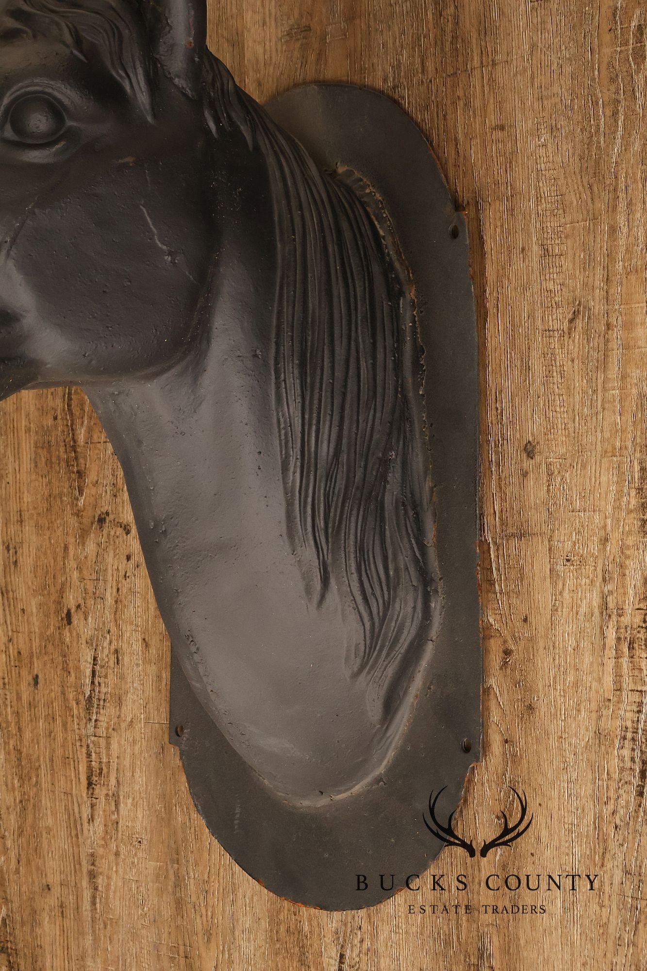 Pair of Cast Iron Horse Head Wall Decor