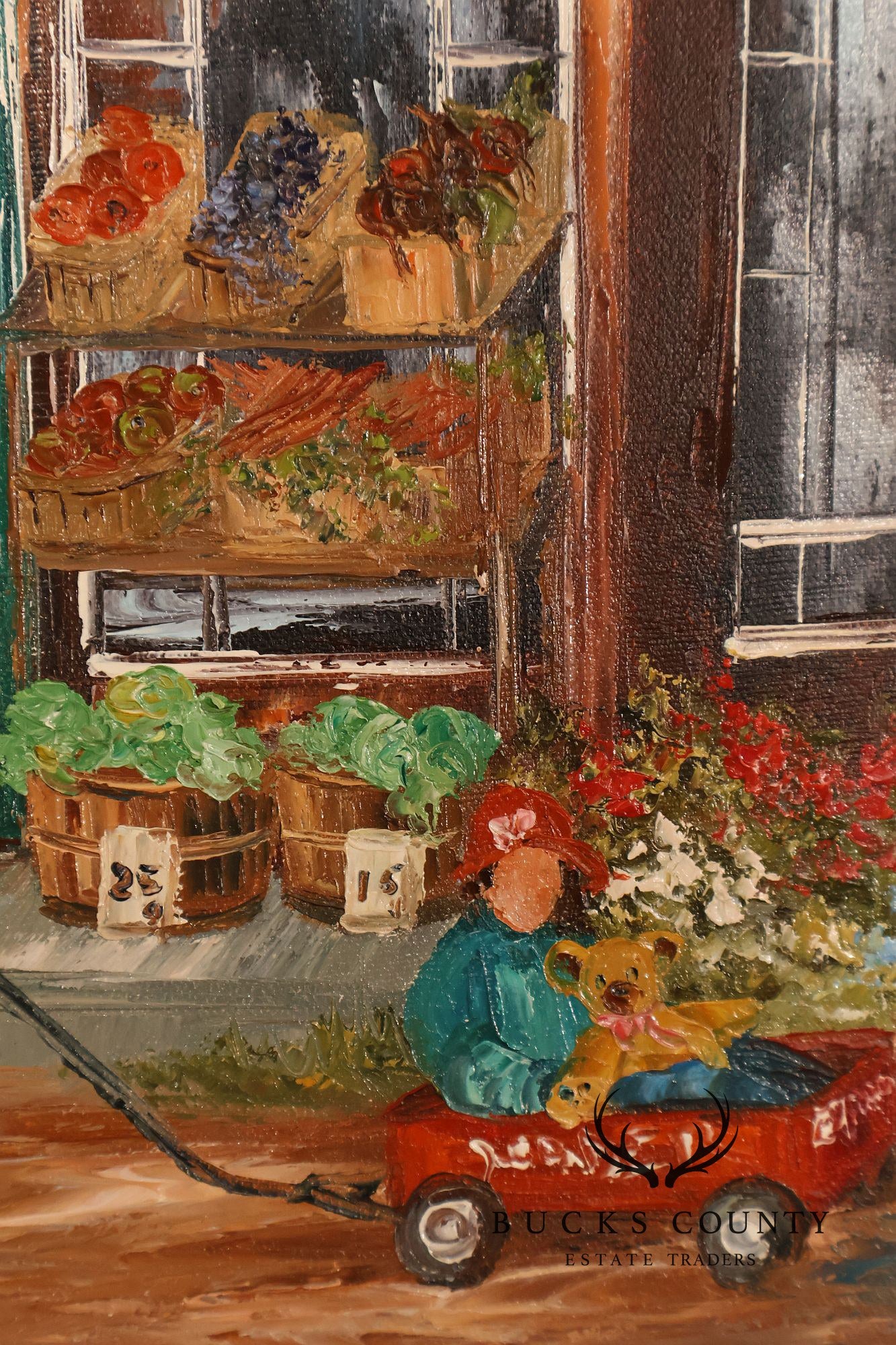 Aline Brochu Oil Painting, 'Rendez-Vous à L'Epicerie'