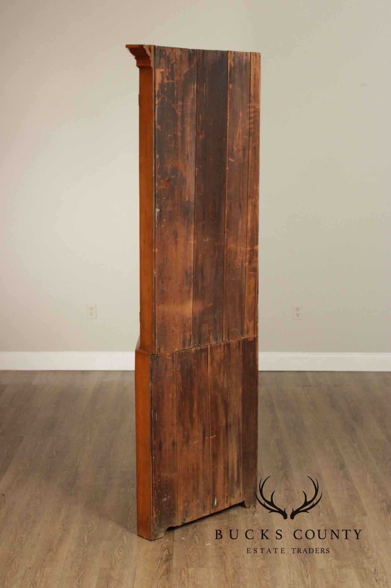 Antique Farmhouse Poplar Twelve-Pane Corner Cabinet