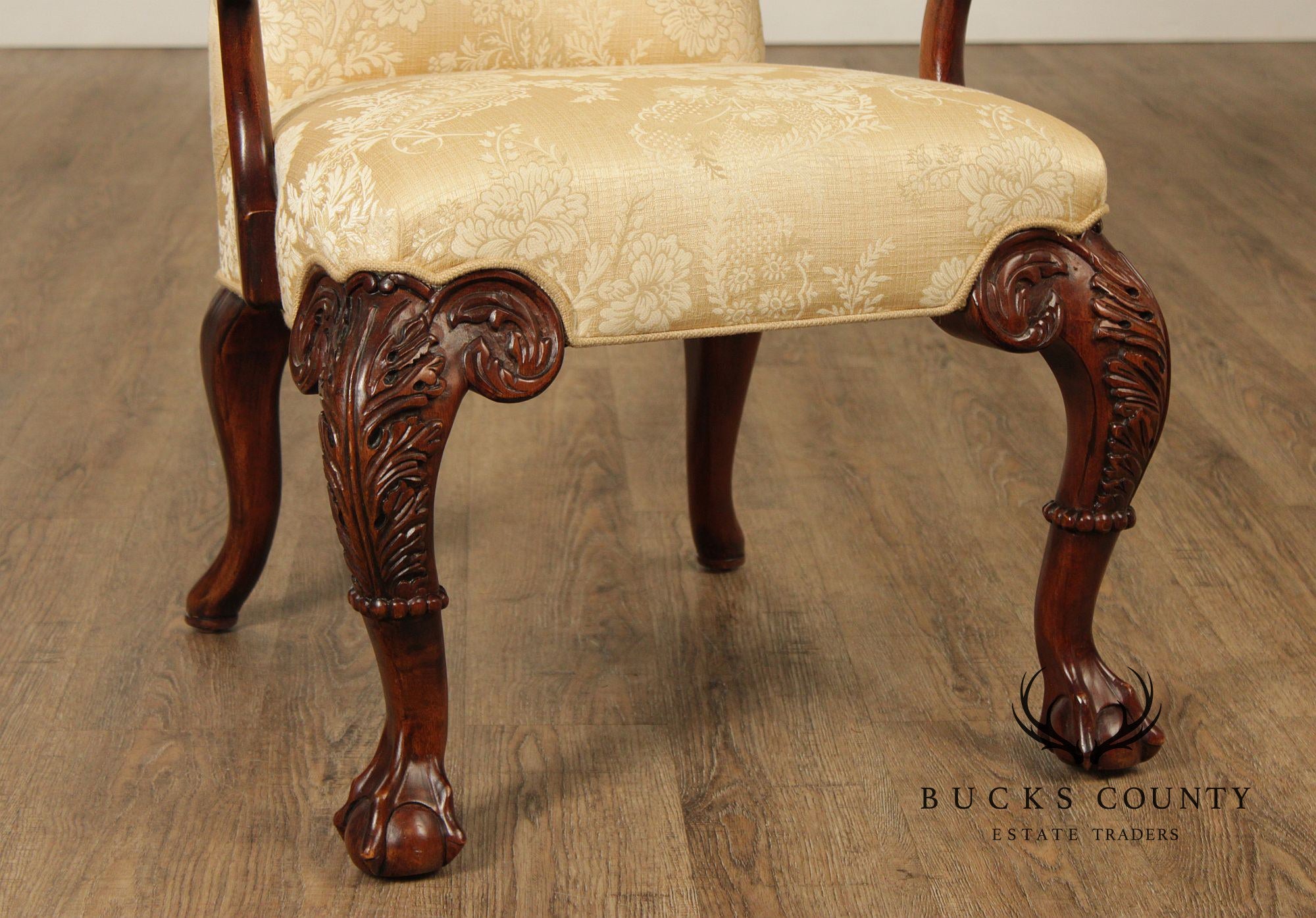 Century Furniture Georgian Style Pair of Mahogany Armchairs