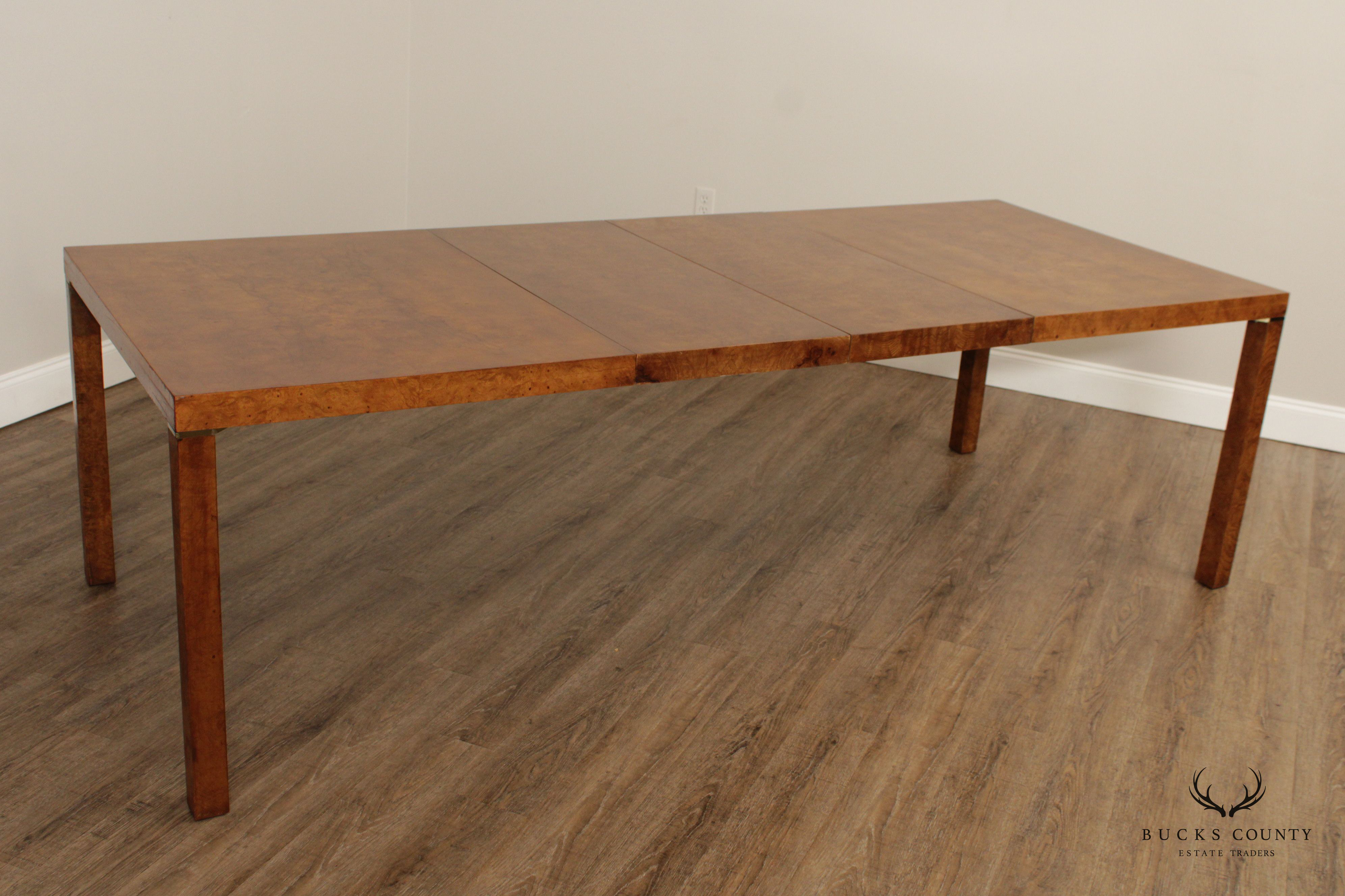 Lane Mid Century Modern Burlwood Expandable Dining Table
