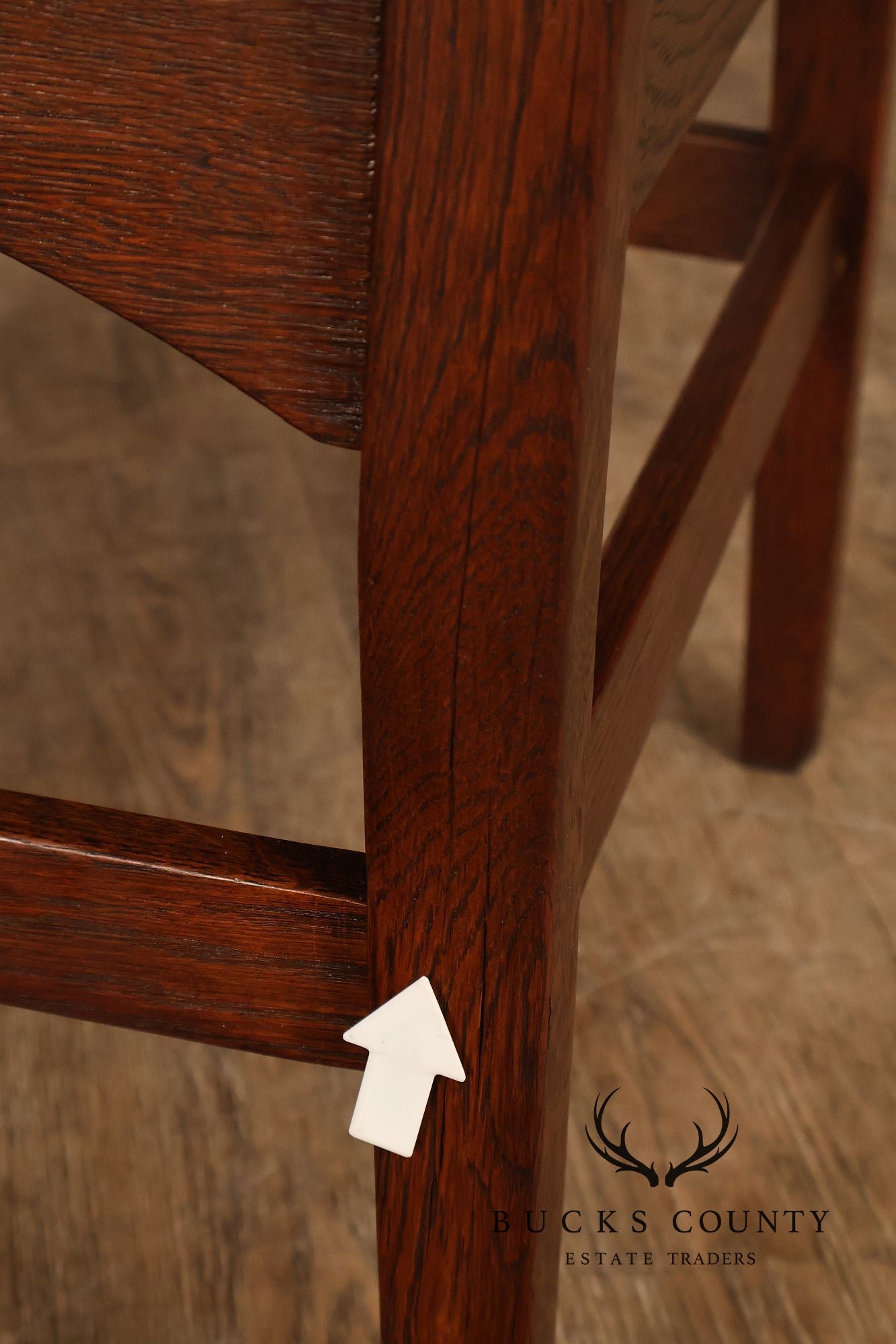 Gustav Stickley Antique Mission Oak Arts And Crafts Armchair With Leather Seat