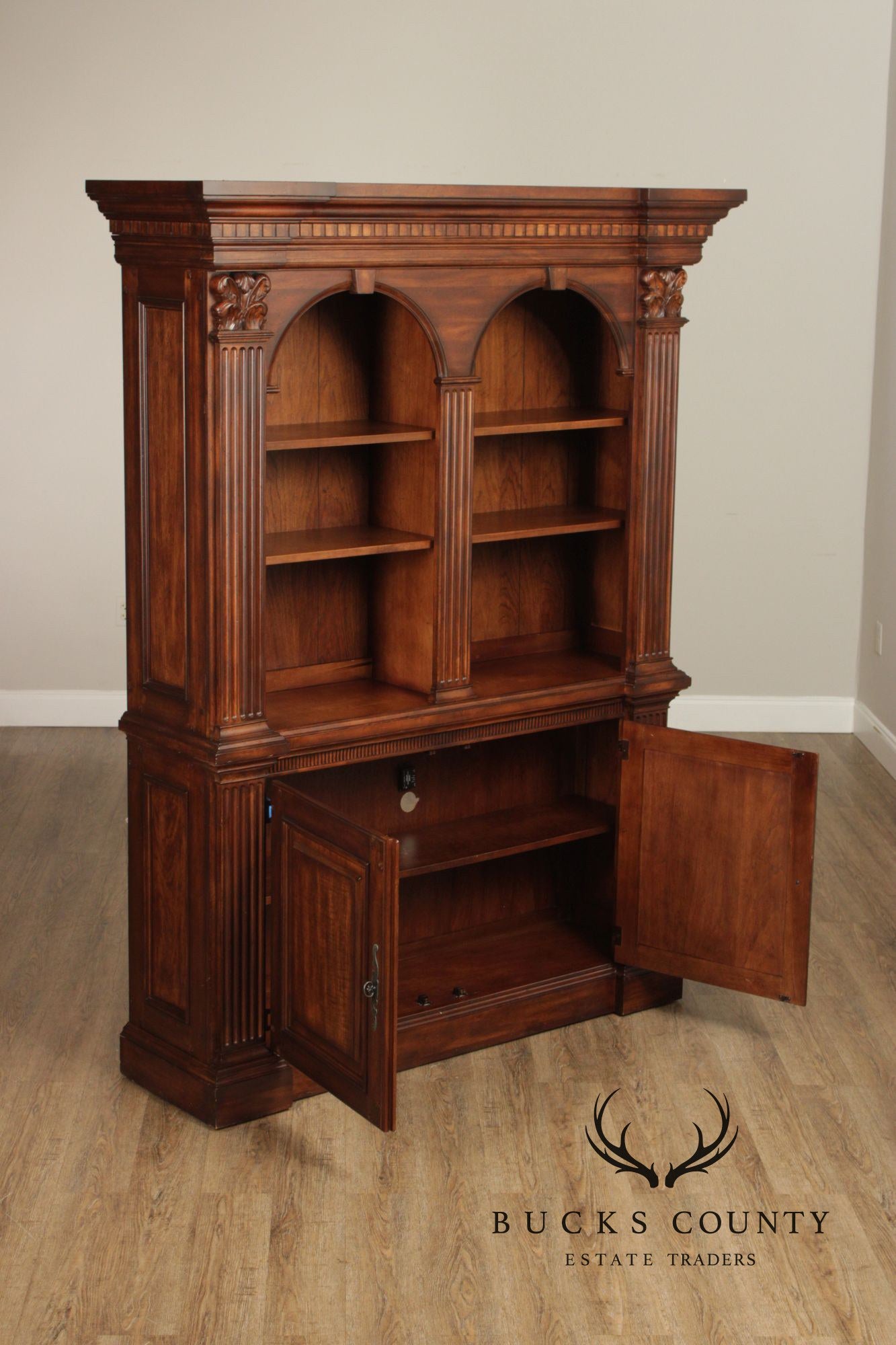 Neoclassical Style Double Bookcase