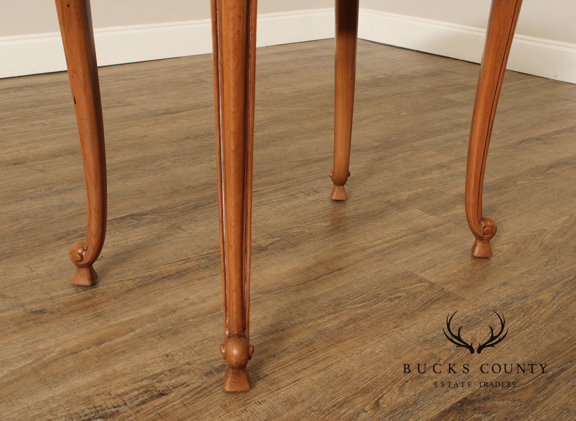 French Louis XV Style Glass Top Side Table