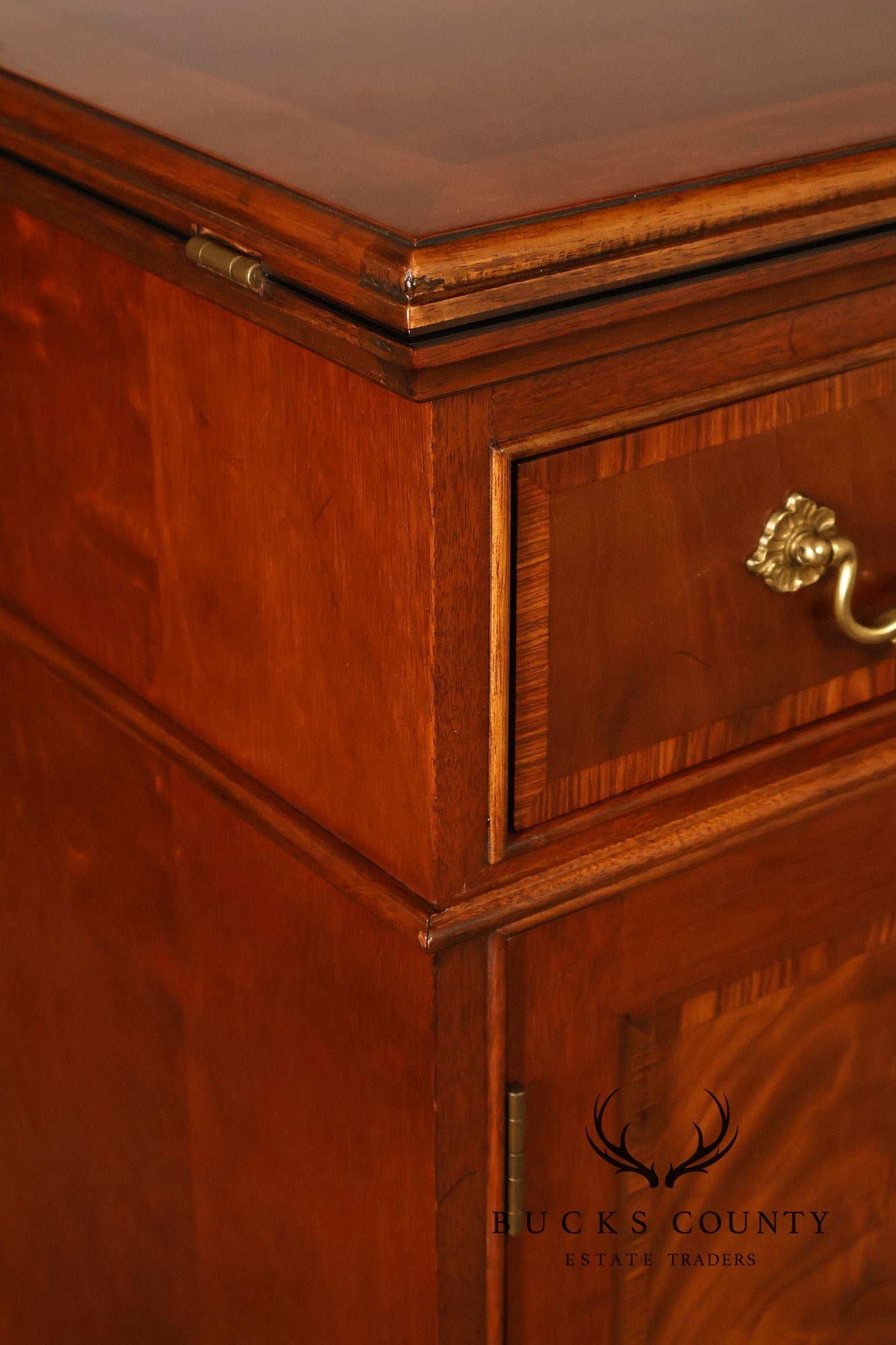 Stickley Traditional Mahogany Flip-Top Server Cabinet