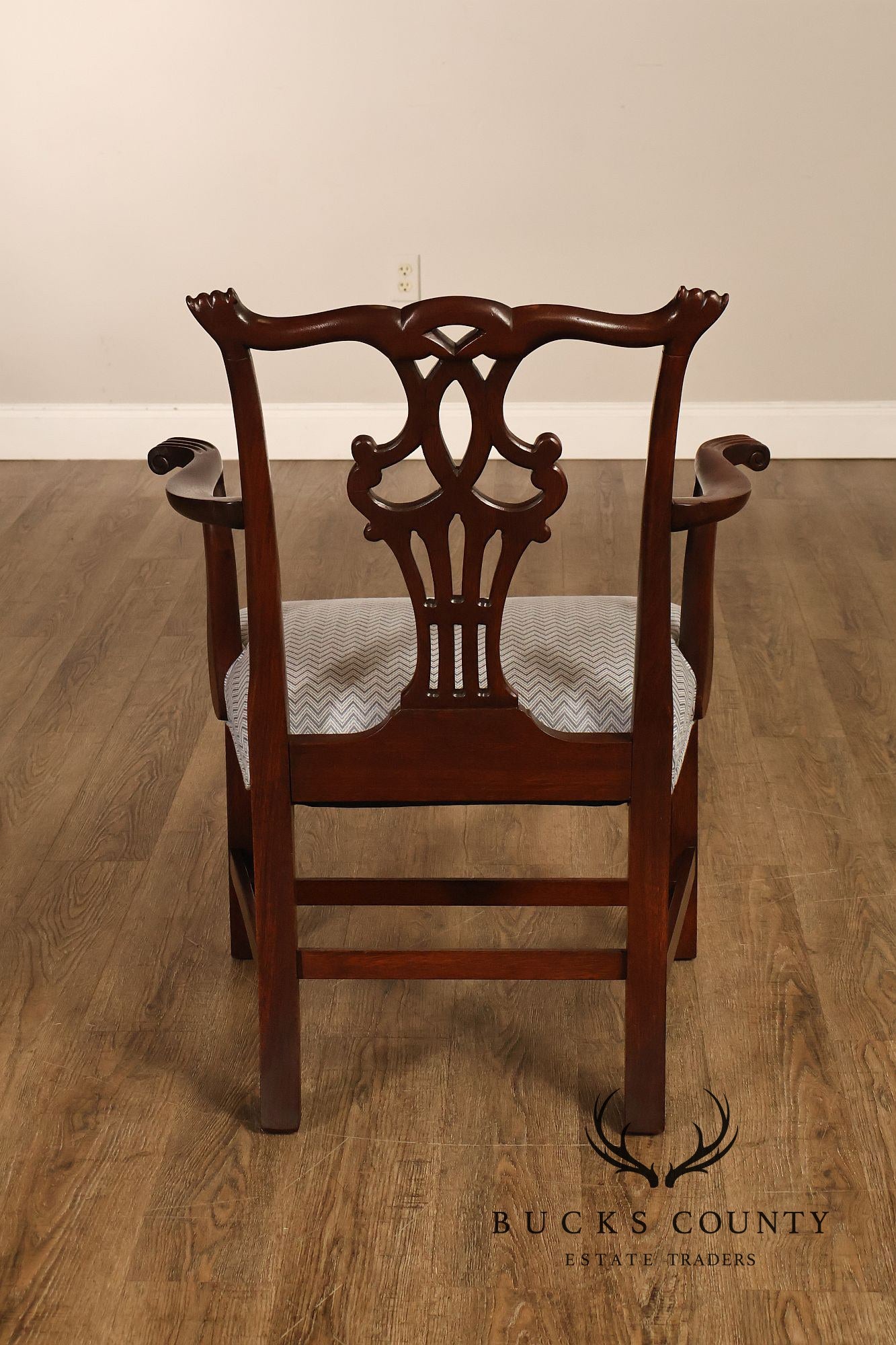 1940's Chippendale Style Set Of Eight Custom Mahogany Dining Chairs