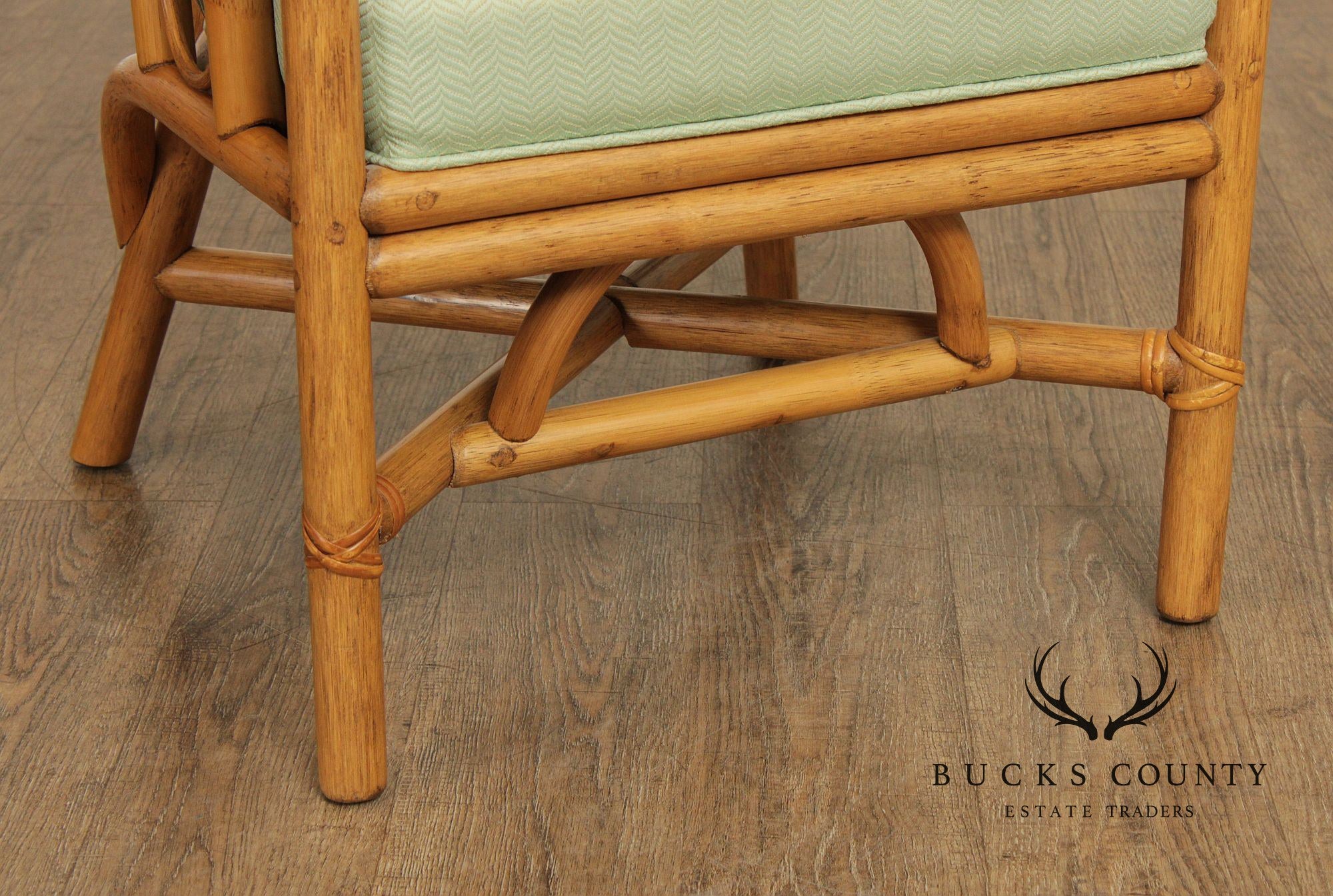 Hollywood Regency Rattan Lounge Chair