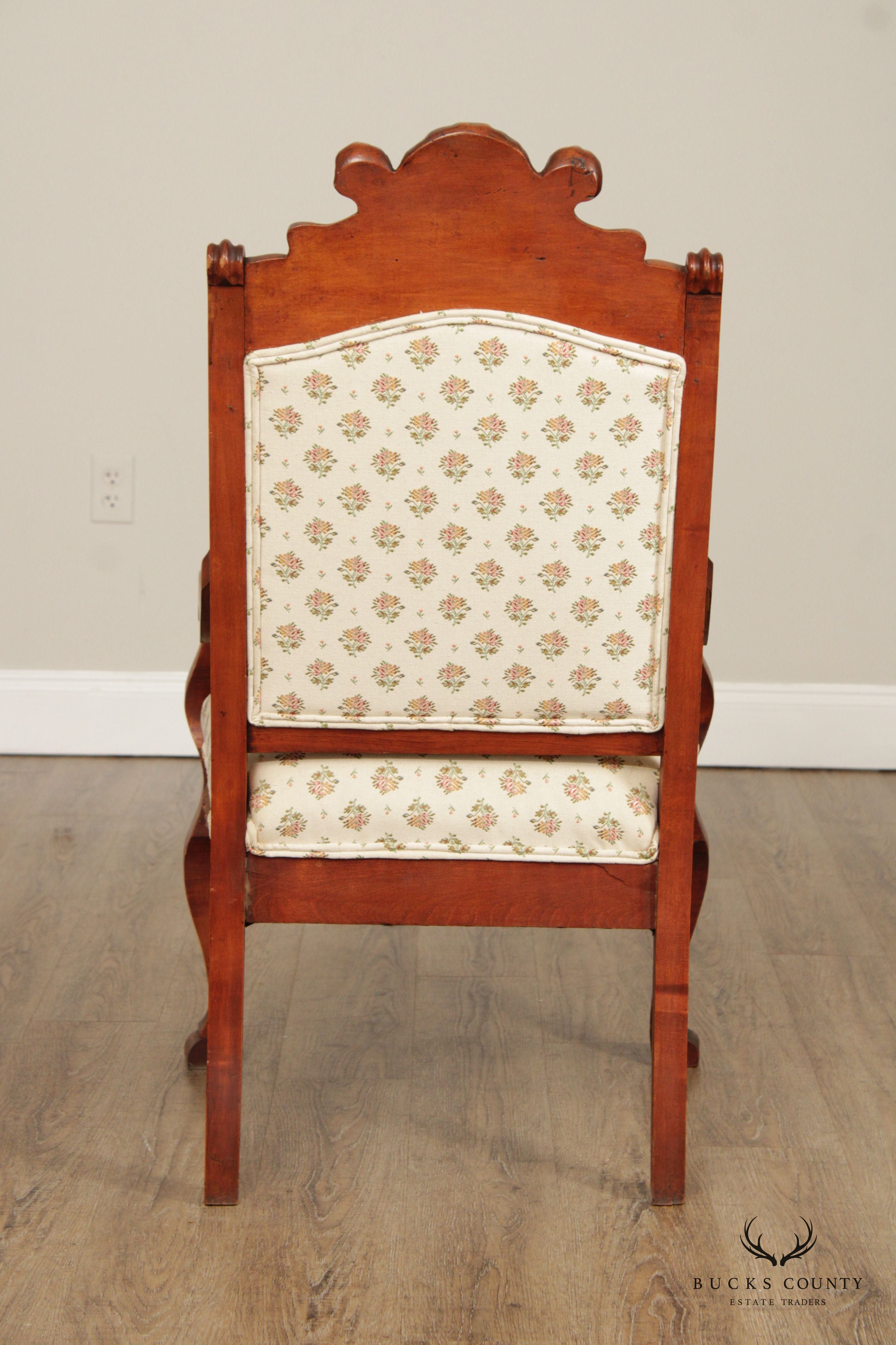 Antique Victorian Figural Carved Armchair
