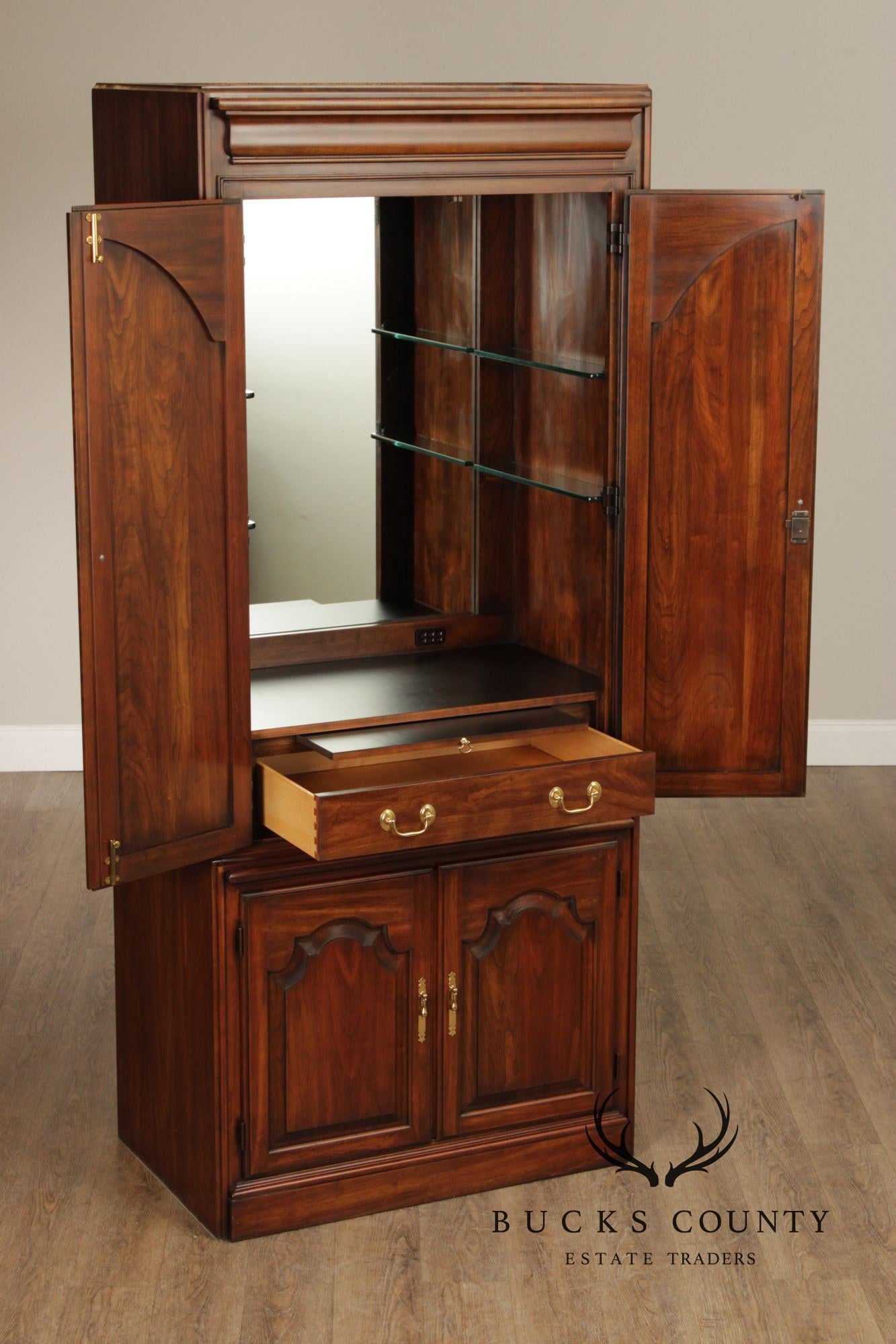 Harden Traditional Tall Cherry Bar Cabinet