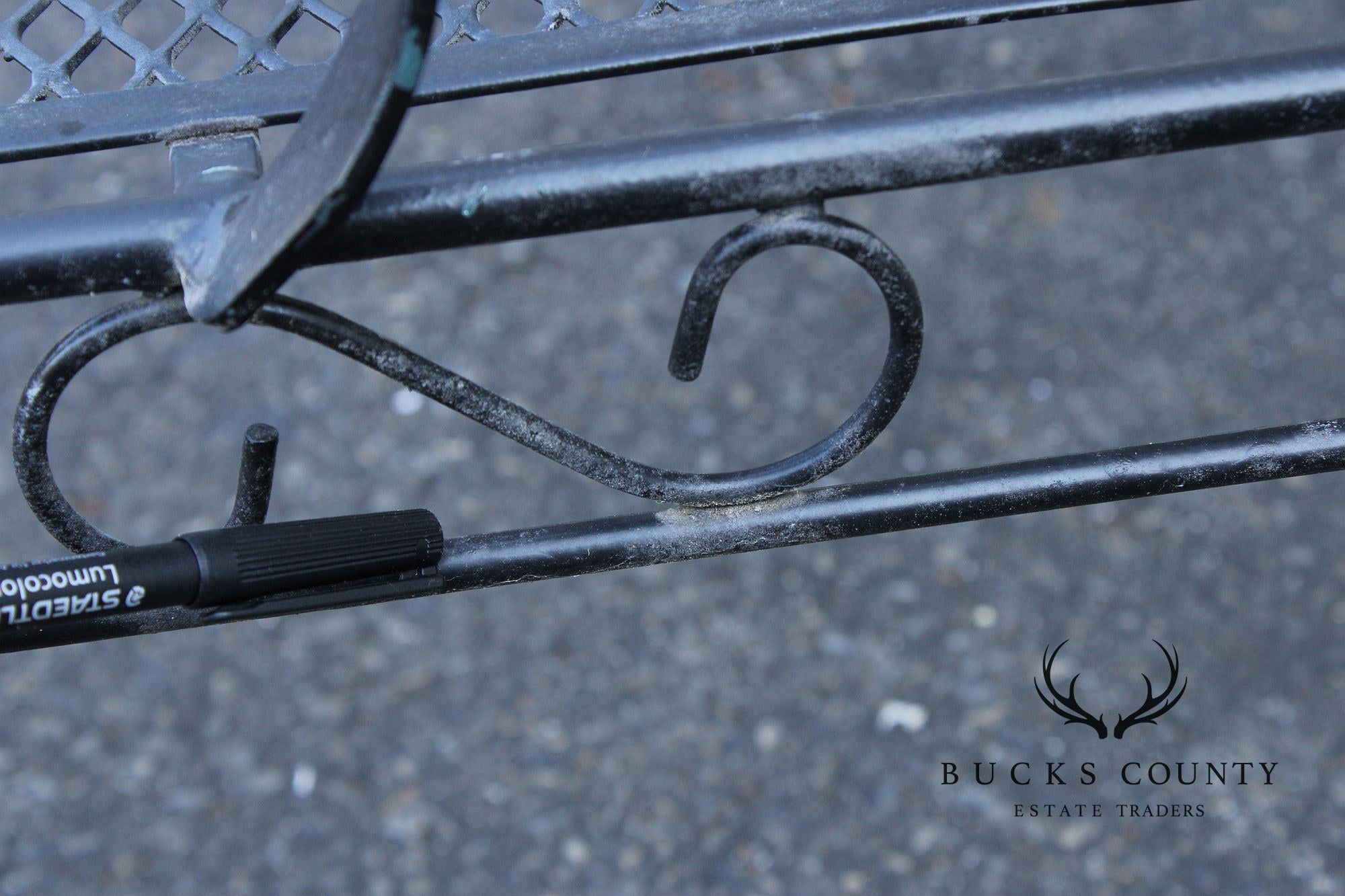 Vintage Wrought Iron Outdoor Patio Chaise Lounge