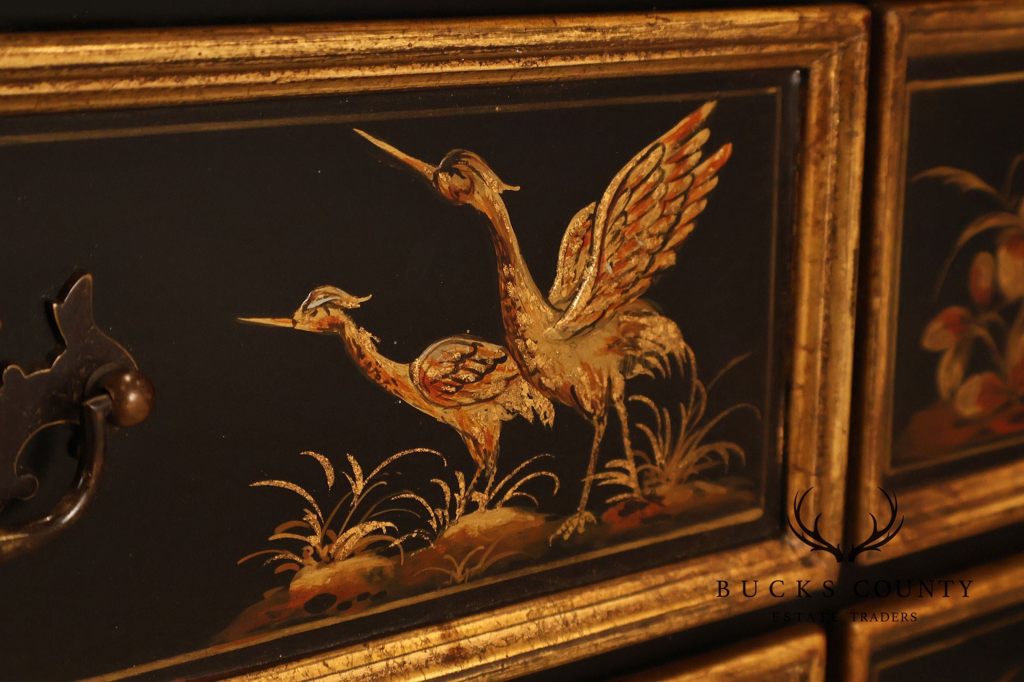 Chinoiserie Decorated Drop Front Secretary Desk