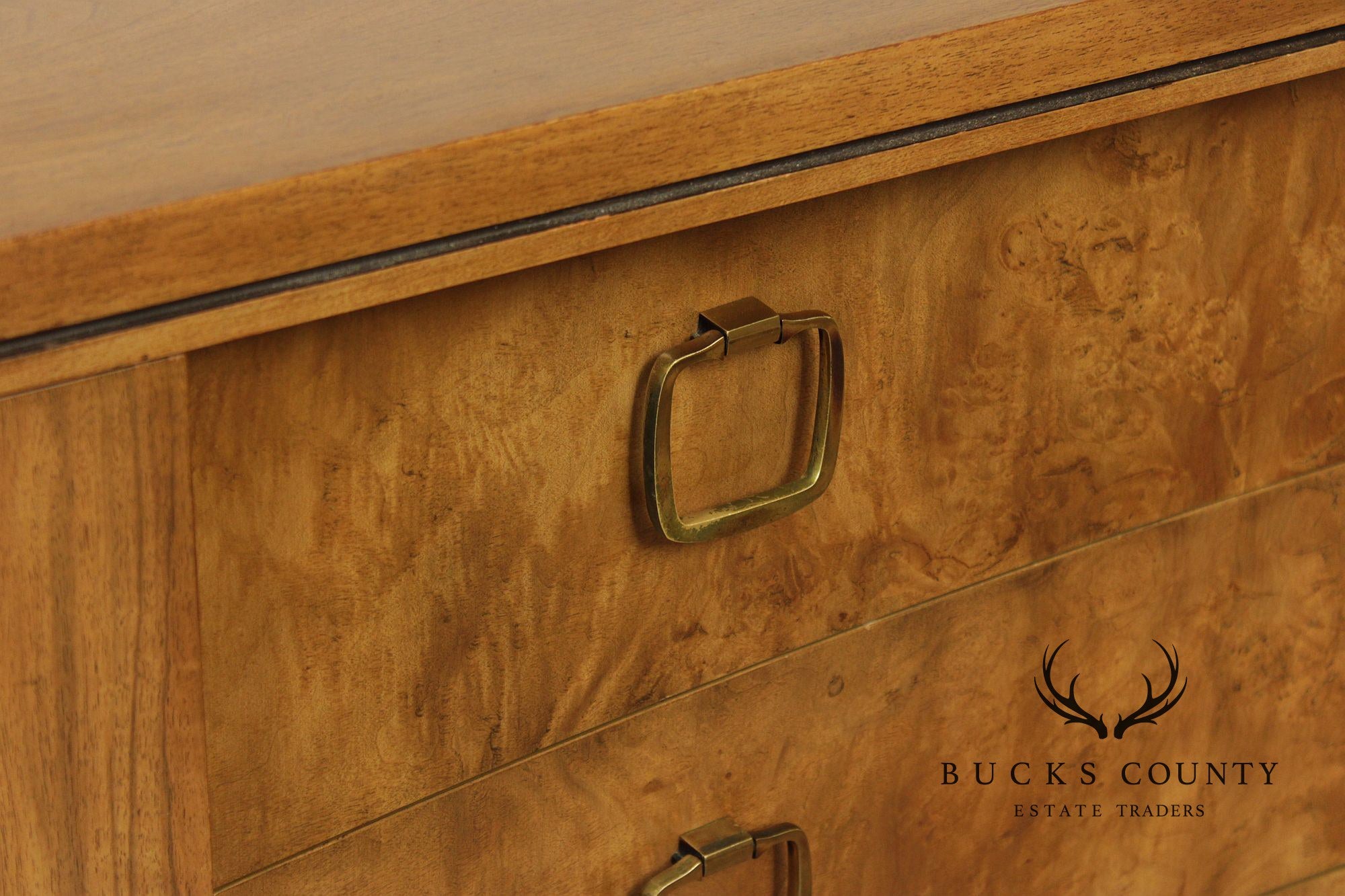 John Widdicomb Mid Century Modern Walnut 9 Drawer Triple Dresser