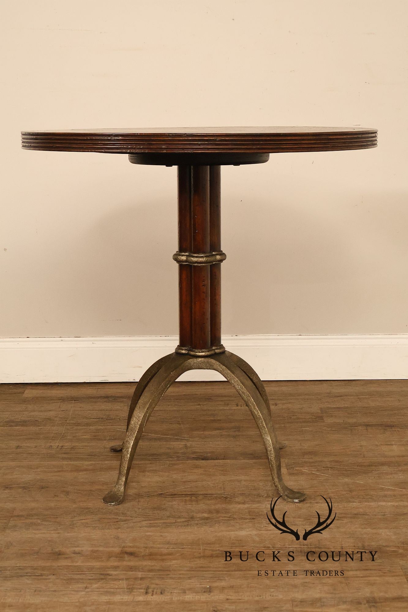 Theodore Alexander Pair Of Round L'Usine Bistro Accent Tables
