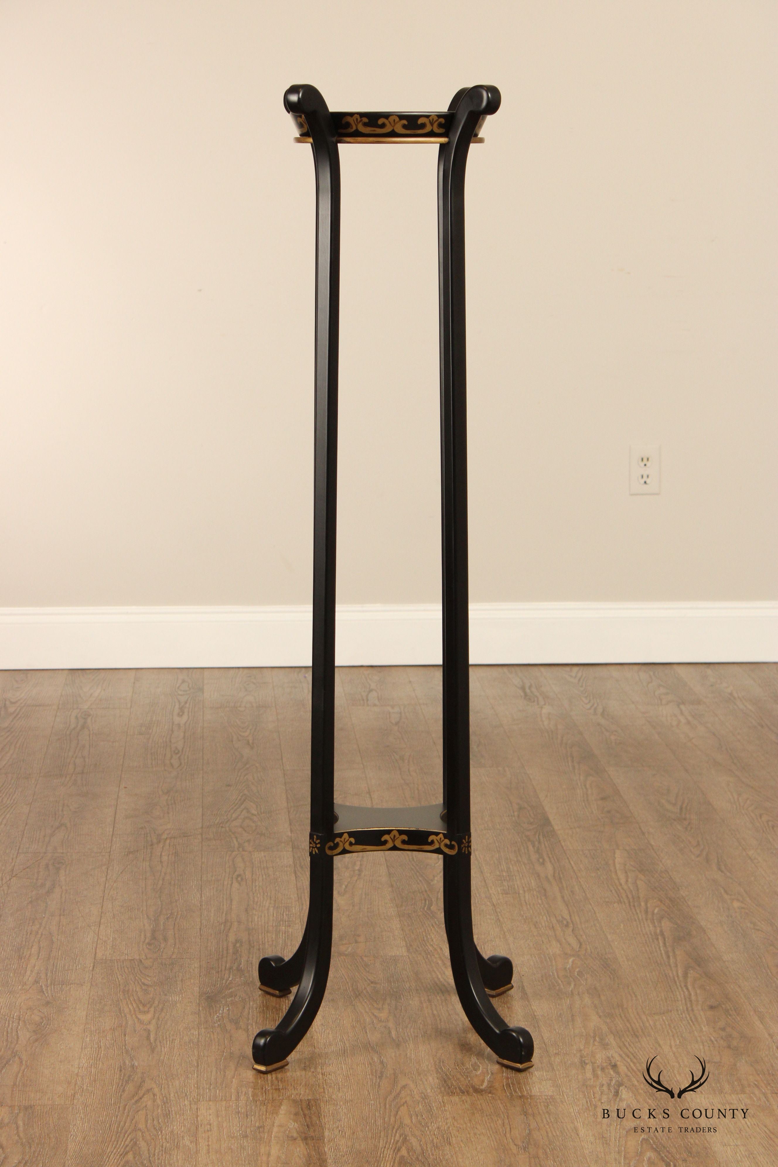 Chelsea House Ebonized Pair Of Paris Fern Stands