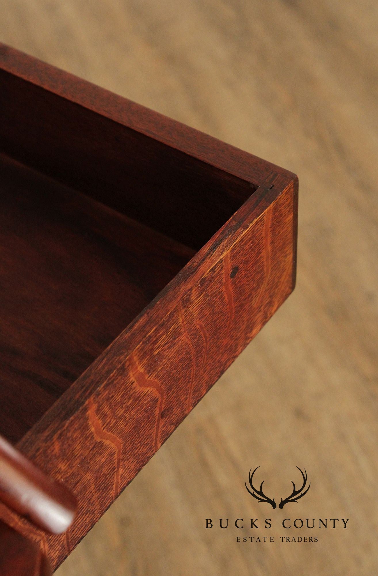 Chippendale Style Vintage Mahogany Butler's Tray Bar Cart