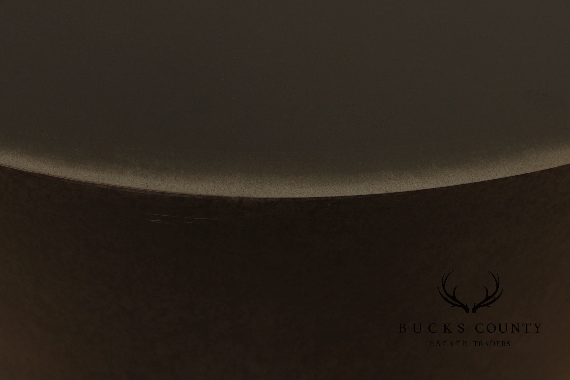 Modern Pair of Patinated Steel Round Drum Side Tables