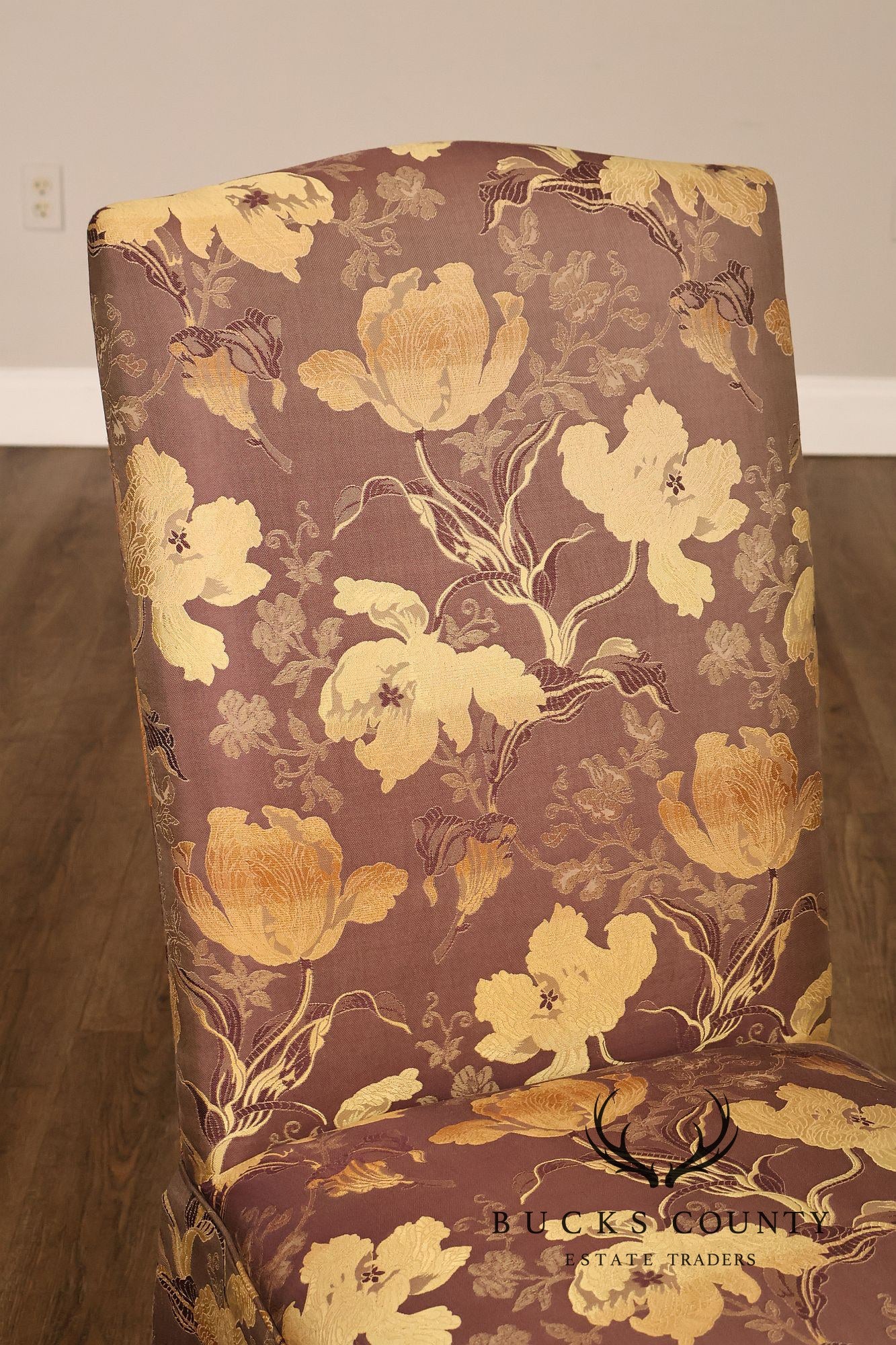 Pair of Upholstered Parsons Style Dining Chairs