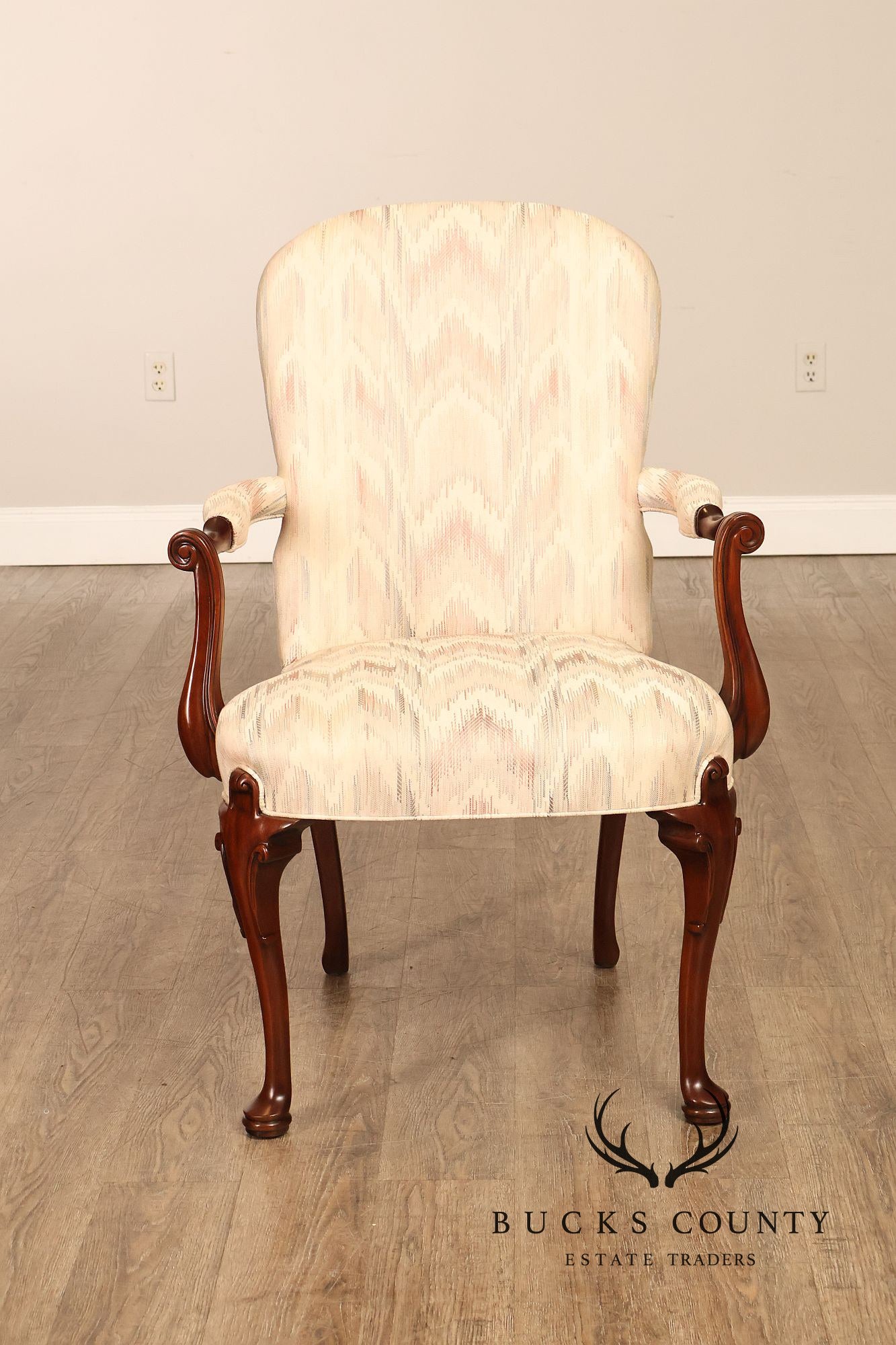 Southwood Queen Anne Style Pair of Mahogany Armchairs