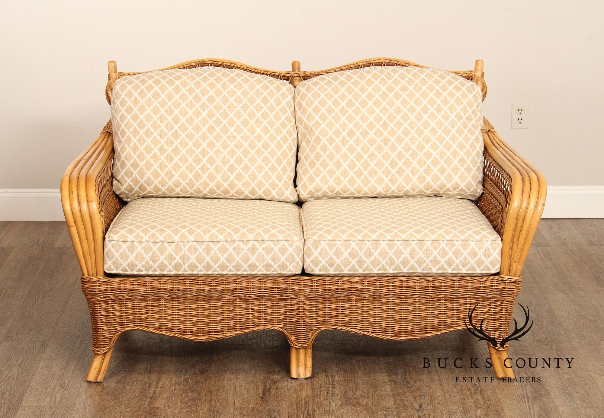 Braxton Culler Rattan and Wicker Loveseat