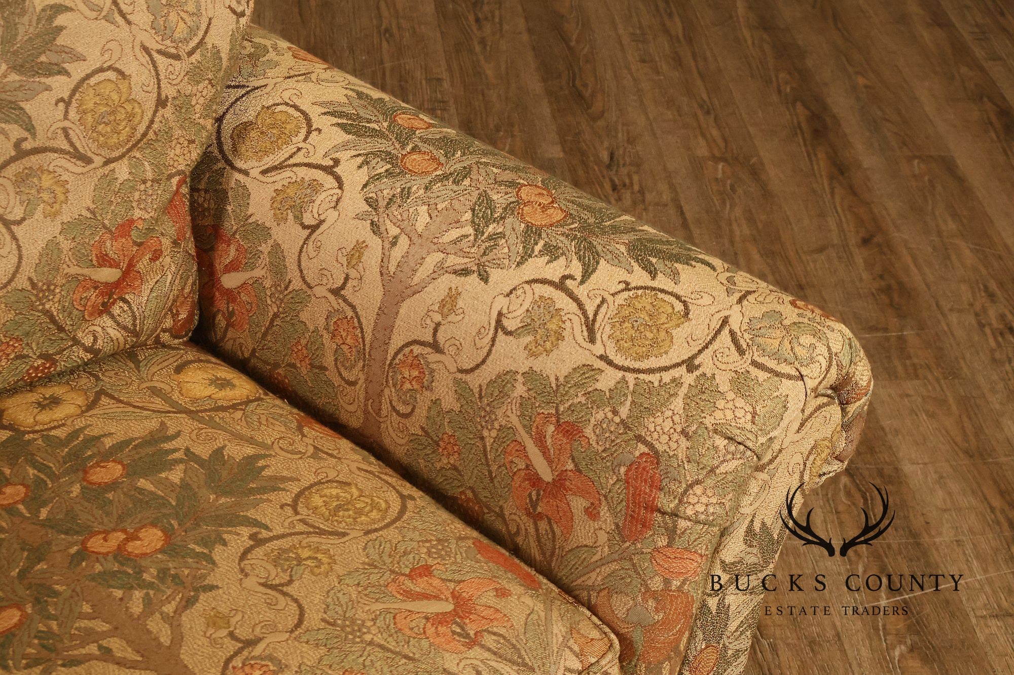 Stickley Tree of Life Upholstered Lounge Chair With Matching Ottoman